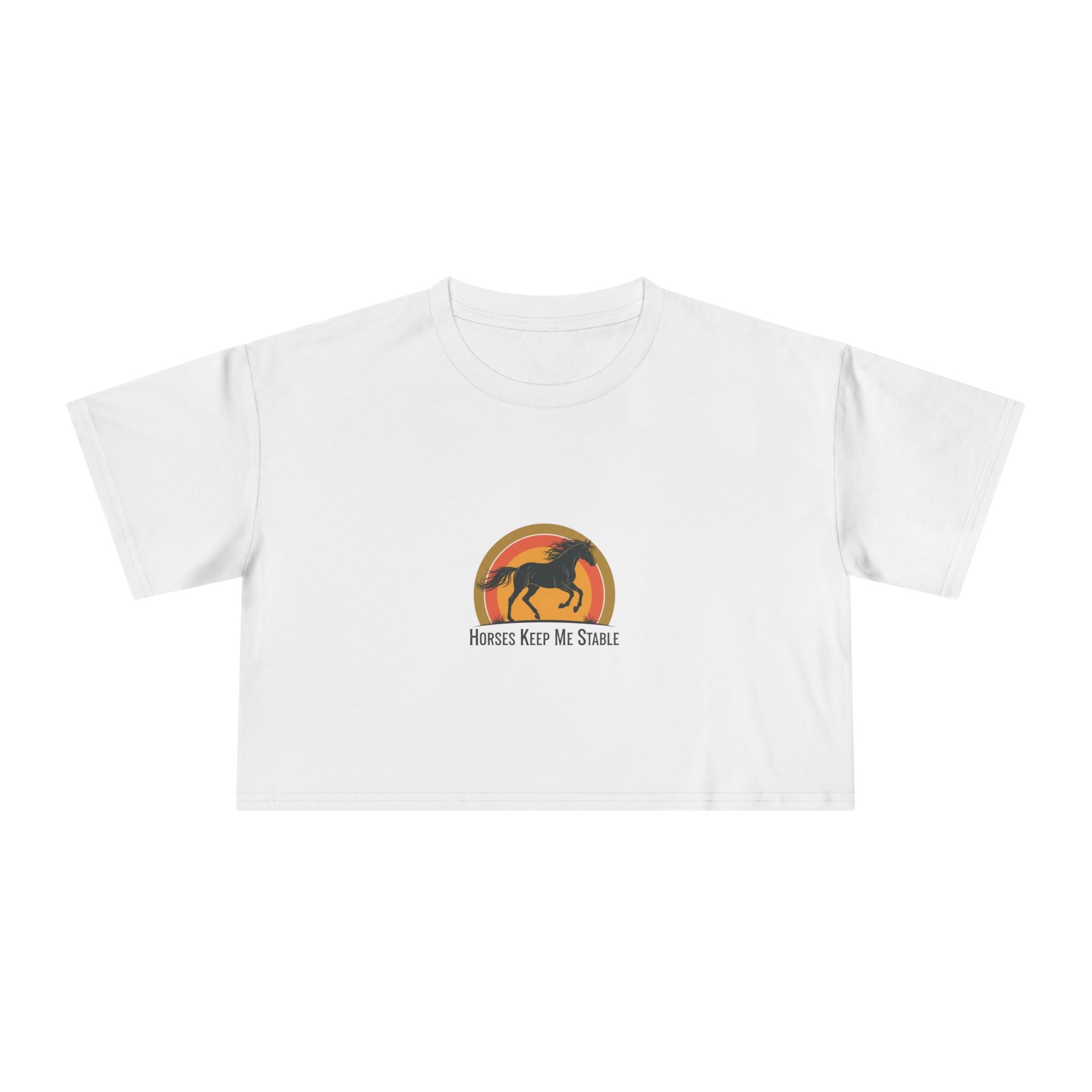 Vintage Sunset Horse- Crop Top Tee