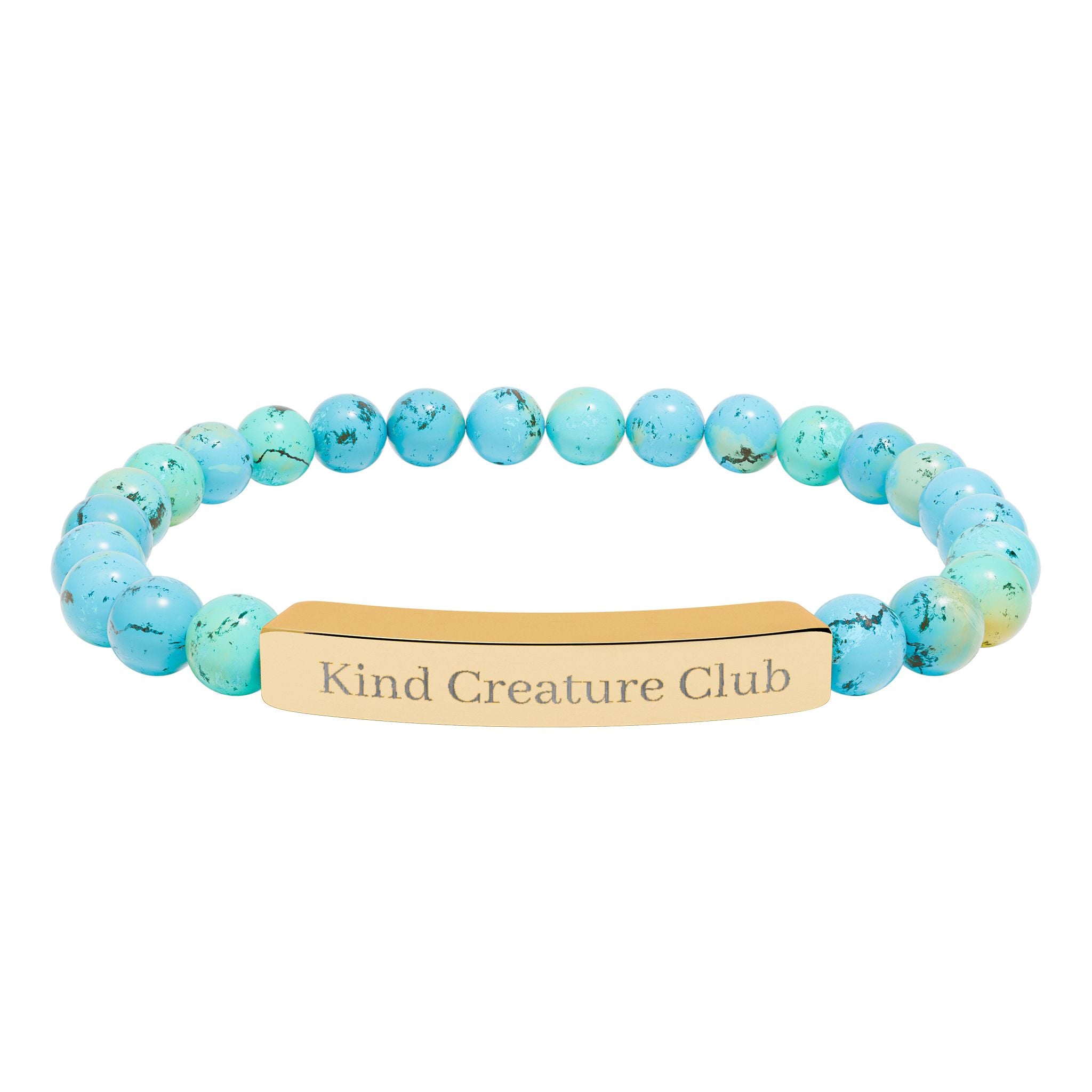 Kind Creature Club Bead Bar Bracelet — Custom Stretch Gemstone Bracelet