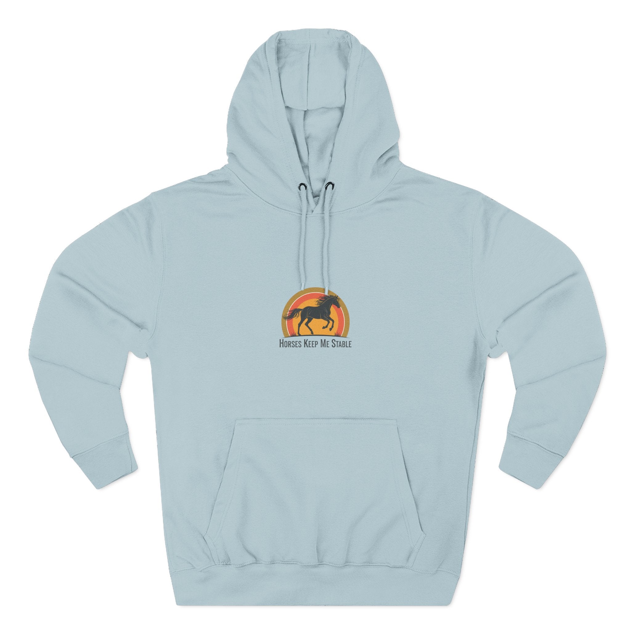 Horse Sunset Hoodie — Retro Equine Graphic Fleece Pullover