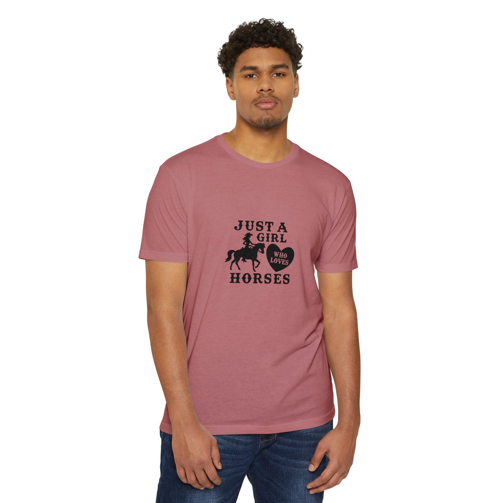 Just A Girl Who Loves Horses T-Shirt — Cute Equestrian Tee for Horse Lovers