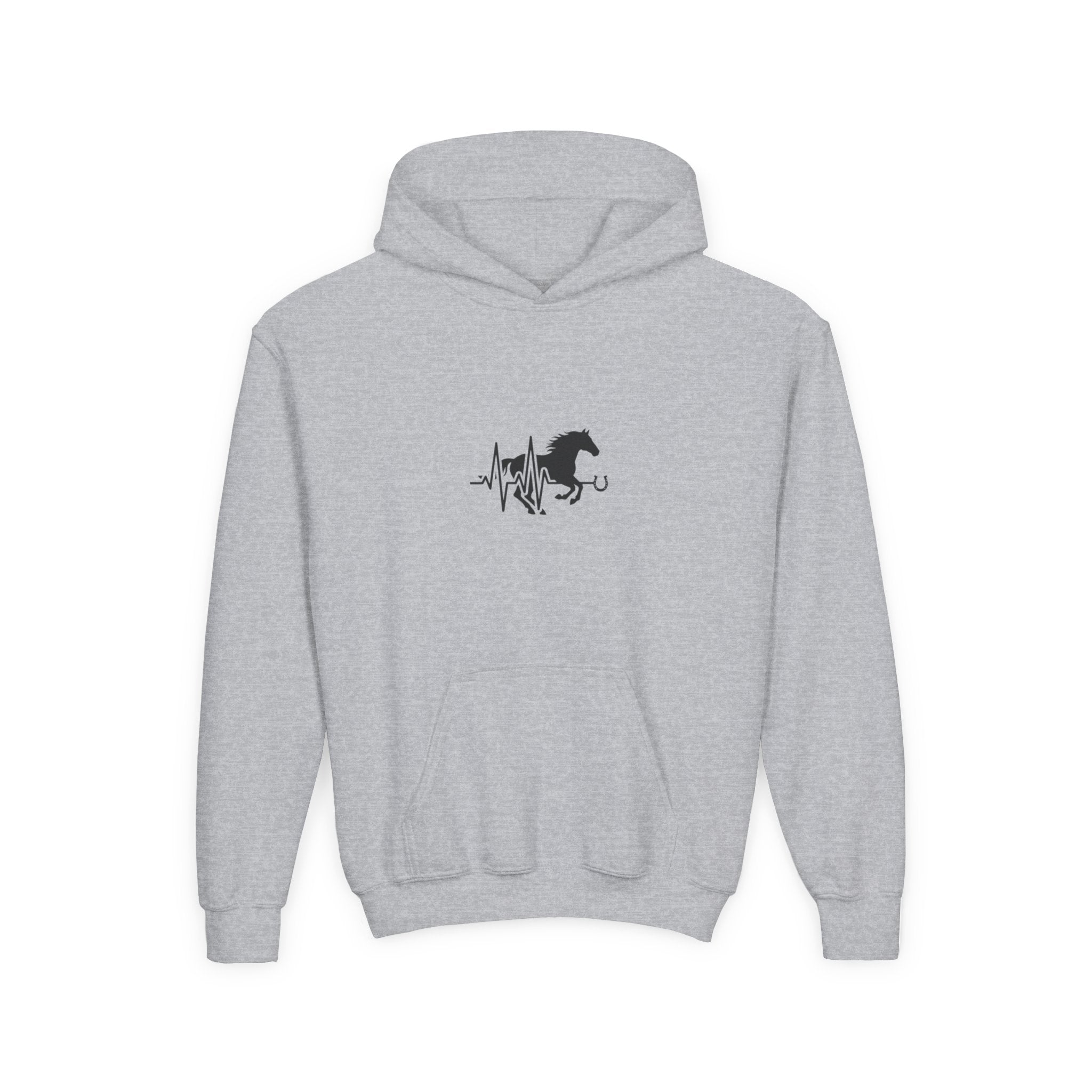 Youth Horse Heartbeat Hoodie - Equestrian Kids Pullover