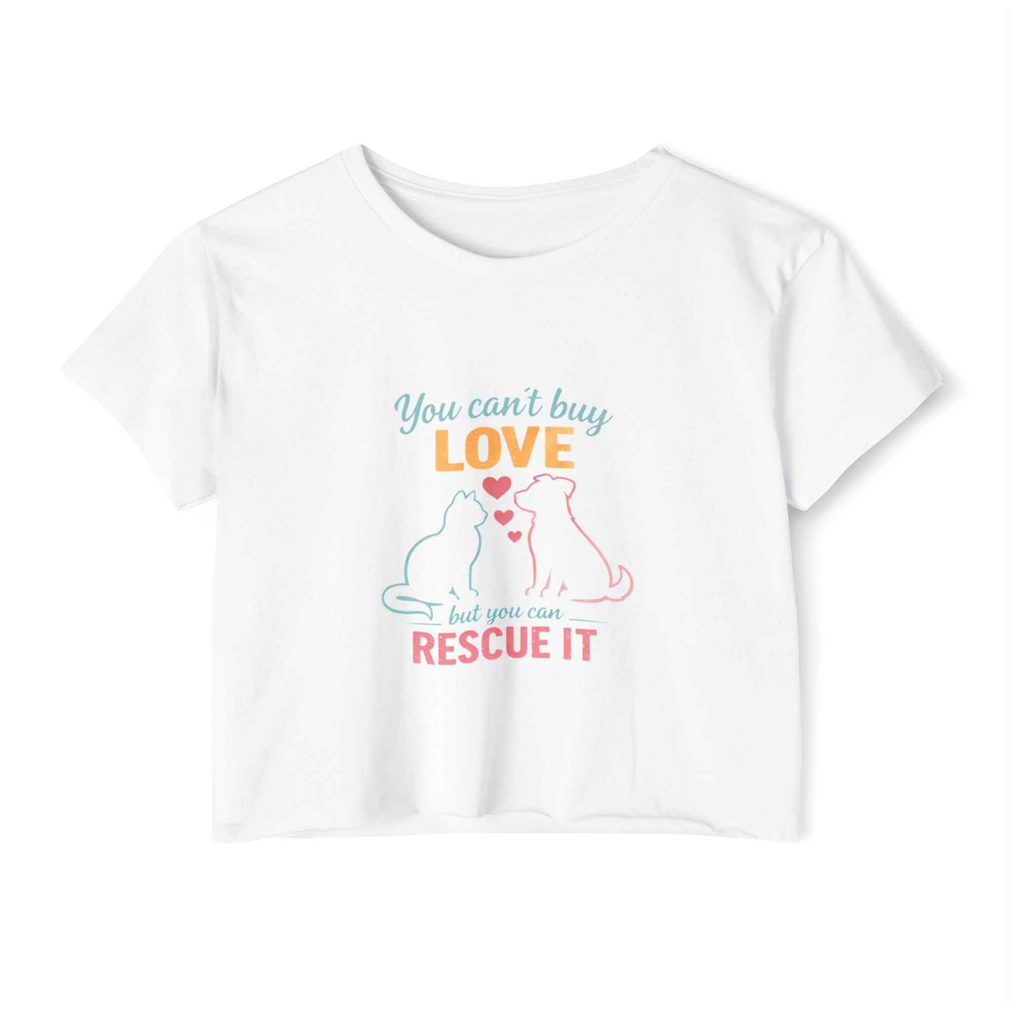 Rescue Love Crop Top — “You can't buy love but you can rescue it” Rescue Pet Festival Tee