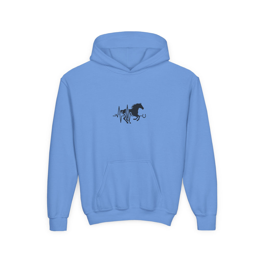 Youth Horse Heartbeat Hoodie - Equestrian Kids Pullover