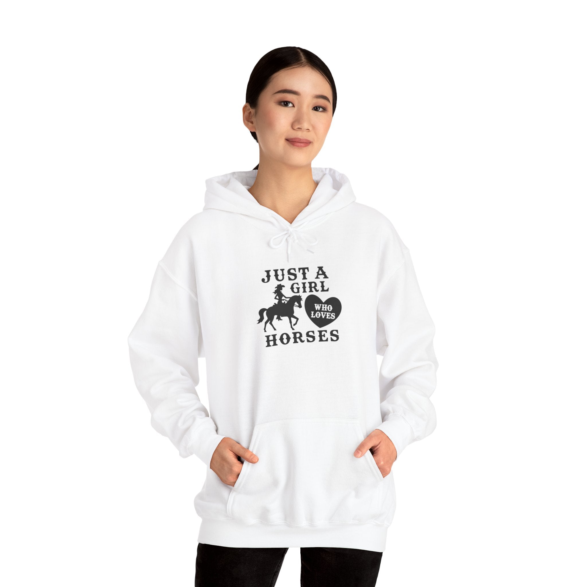 Just a Girl Who Loves Horses Hoodie — Women's Equestrian Sweatshirt