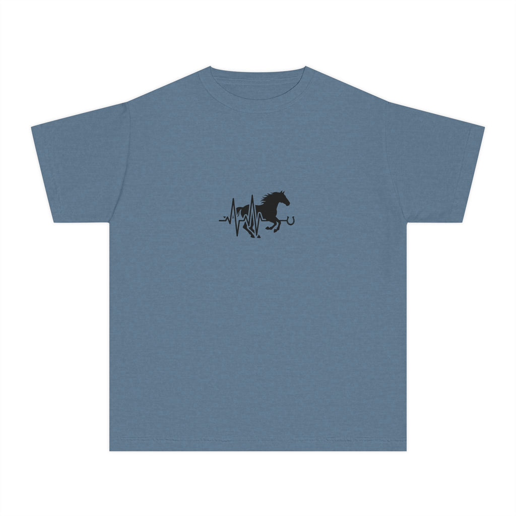 Youth Tee — Horse Heartbeat Silhouette Graphic
