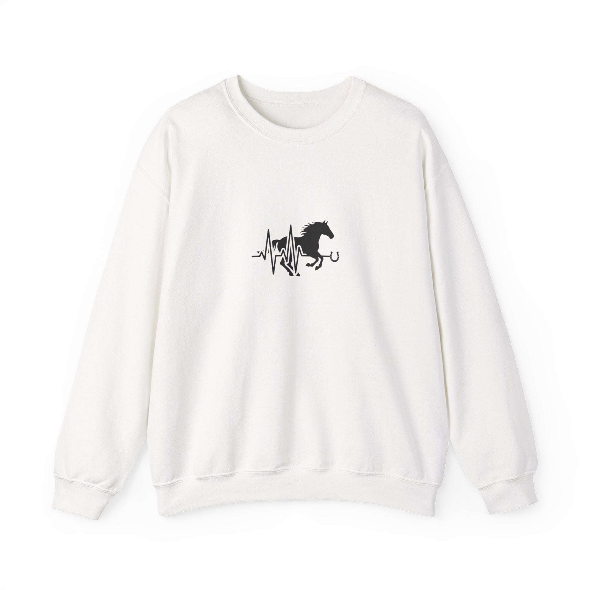 Horse Heartbeat Crewneck Sweatshirt — Equestrian Horse Love Graphic