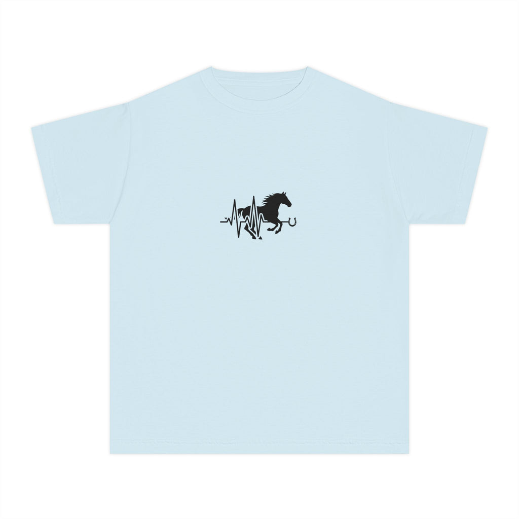 Youth Tee — Horse Heartbeat Silhouette Graphic