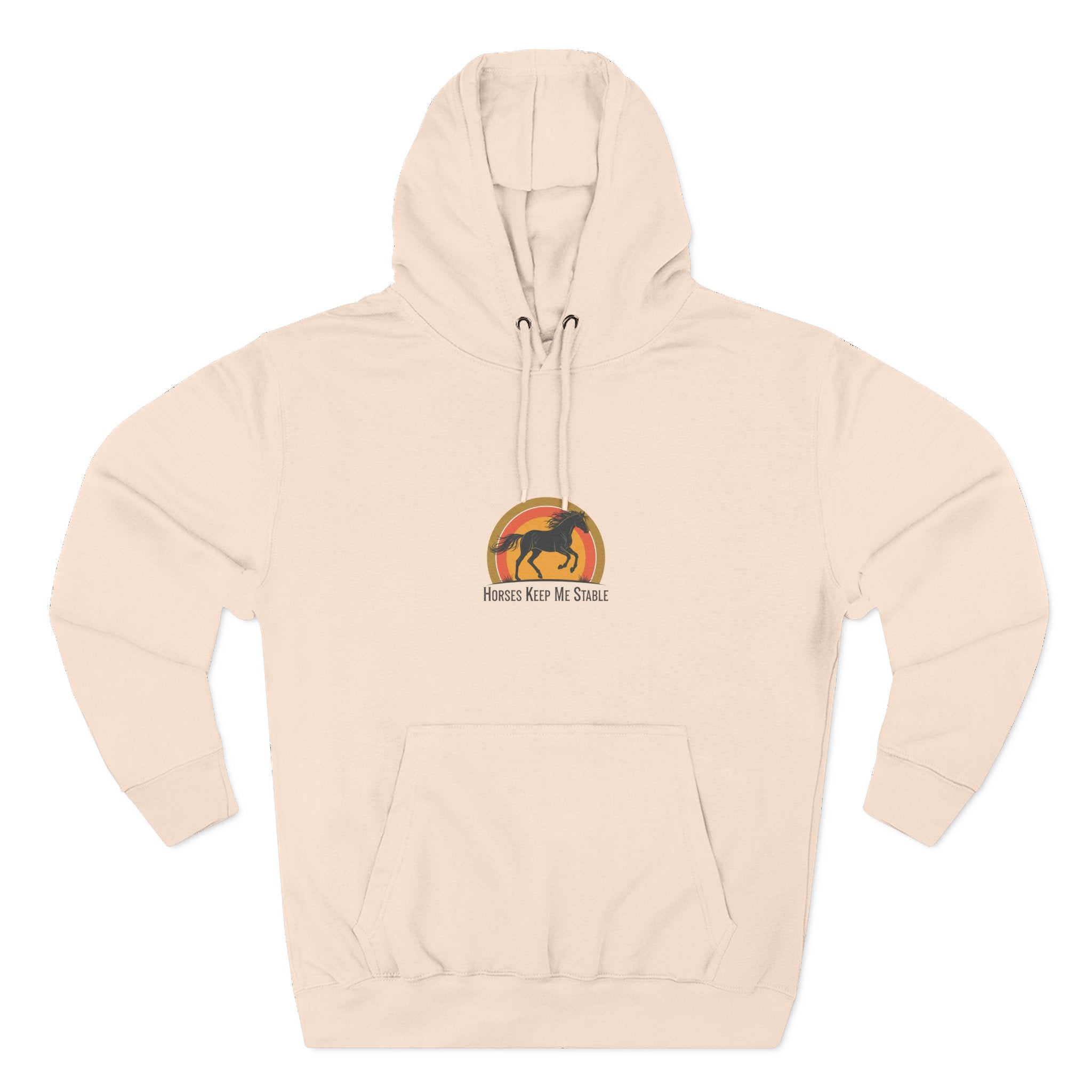 Horse Sunset Hoodie — Retro Equine Graphic Fleece Pullover
