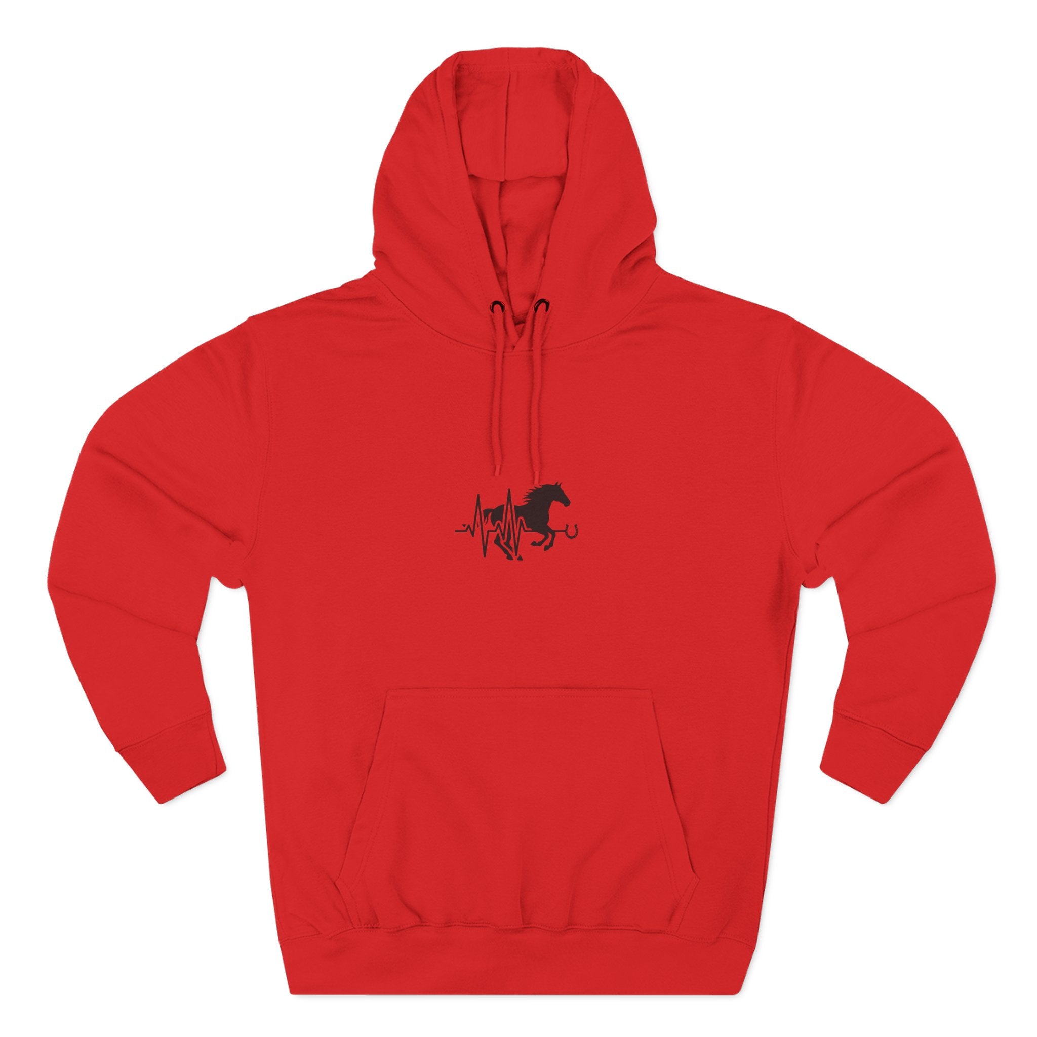 Horse Heartbeat Hoodie — Minimal Equestrian Fleece Pullover
