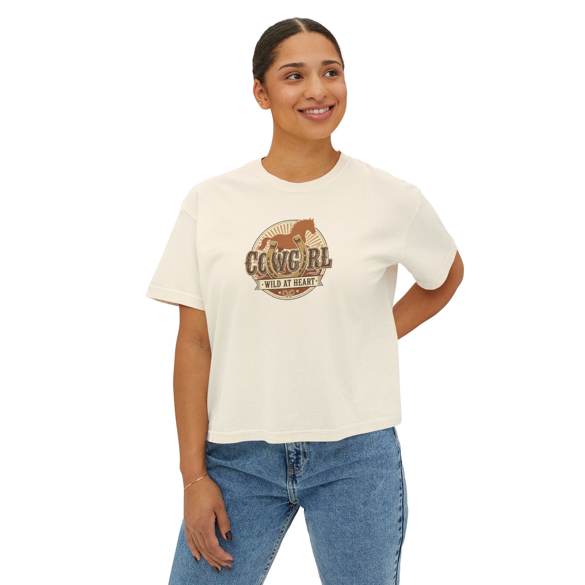 Cowgirl 'Wild At Heart' Boxy Tee — Women's Cowgirl T-Shirt
