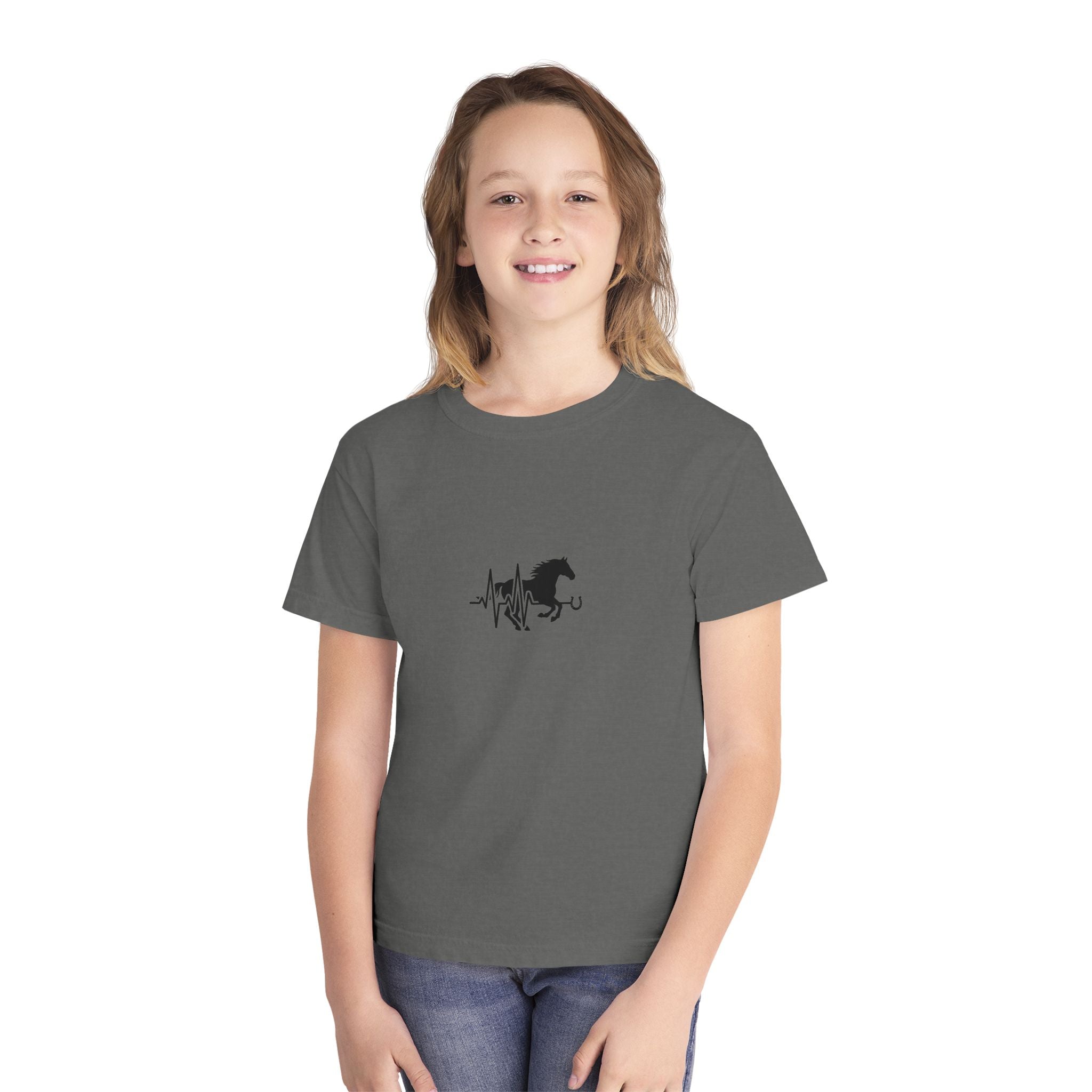 Youth Tee — Horse Heartbeat Silhouette Graphic