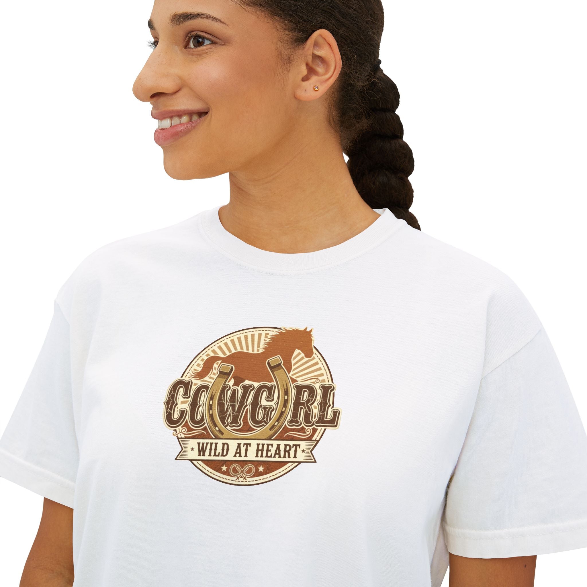 Cowgirl 'Wild At Heart' Boxy Tee — Women's Cowgirl T-Shirt