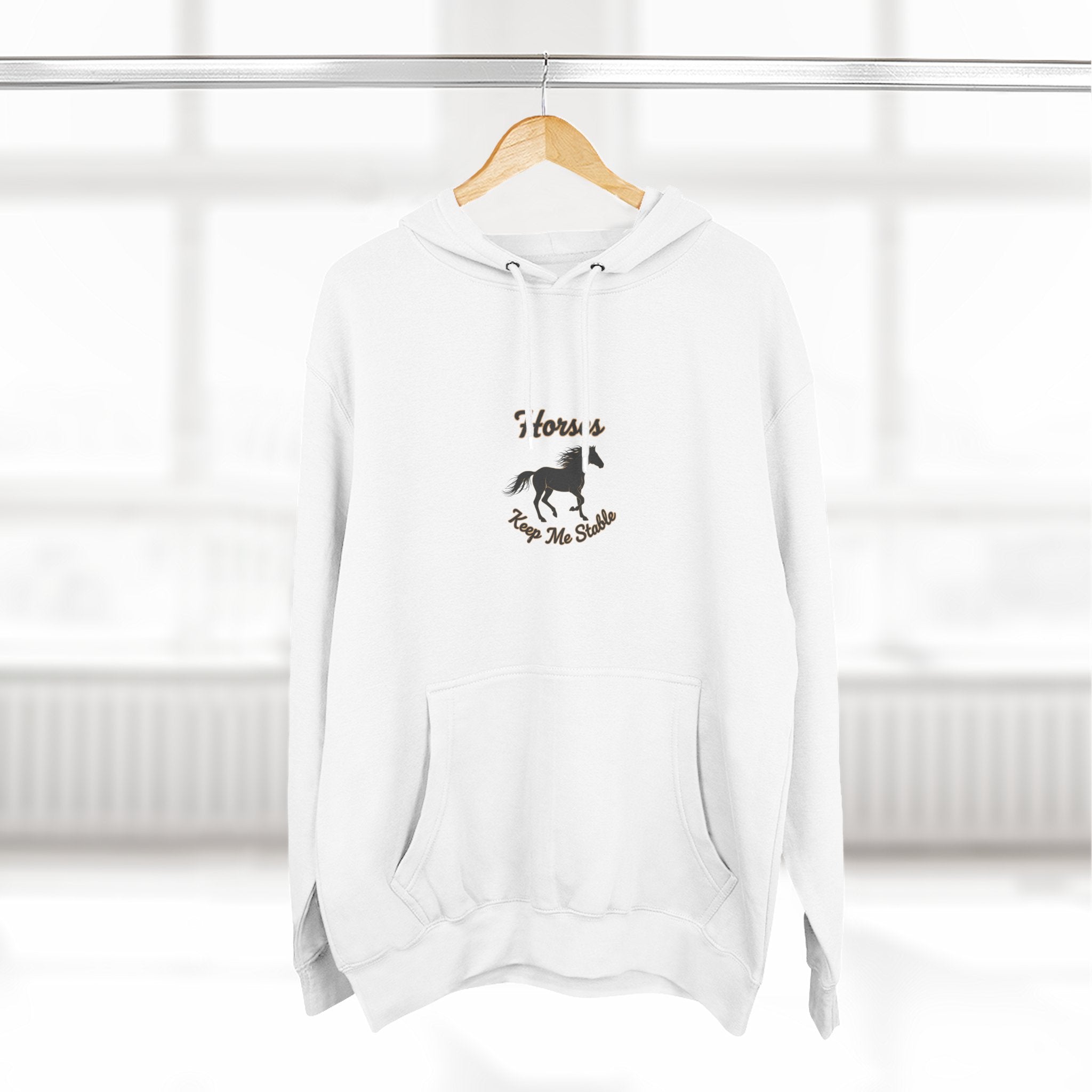 Horse Rescue Hoodie - "Horses Keep Me Stable" Fleece Pullover