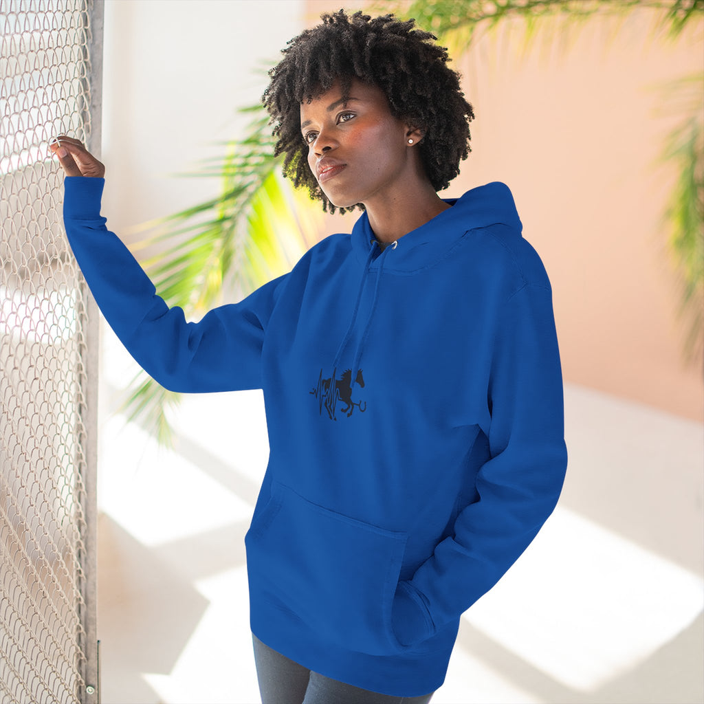 Horse Heartbeat Hoodie — Minimal Equestrian Fleece Pullover