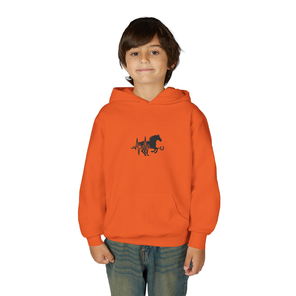Youth Horse Heartbeat Hoodie - Equestrian Kids Pullover