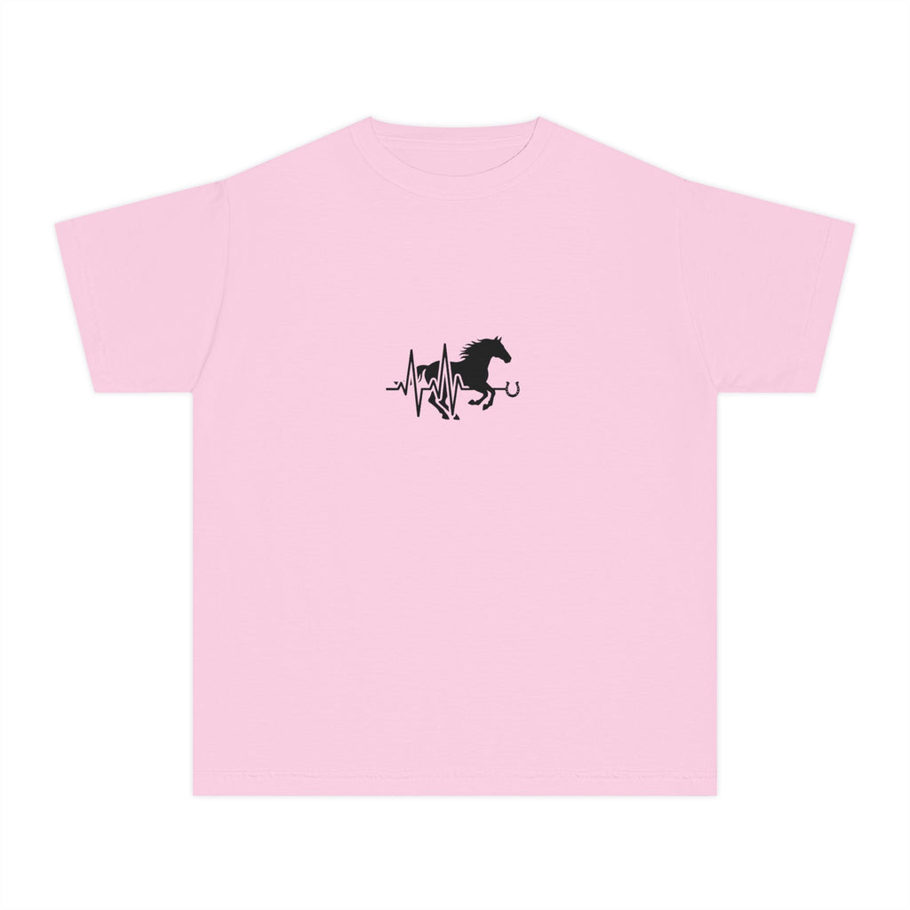 Youth Tee — Horse Heartbeat Silhouette Graphic