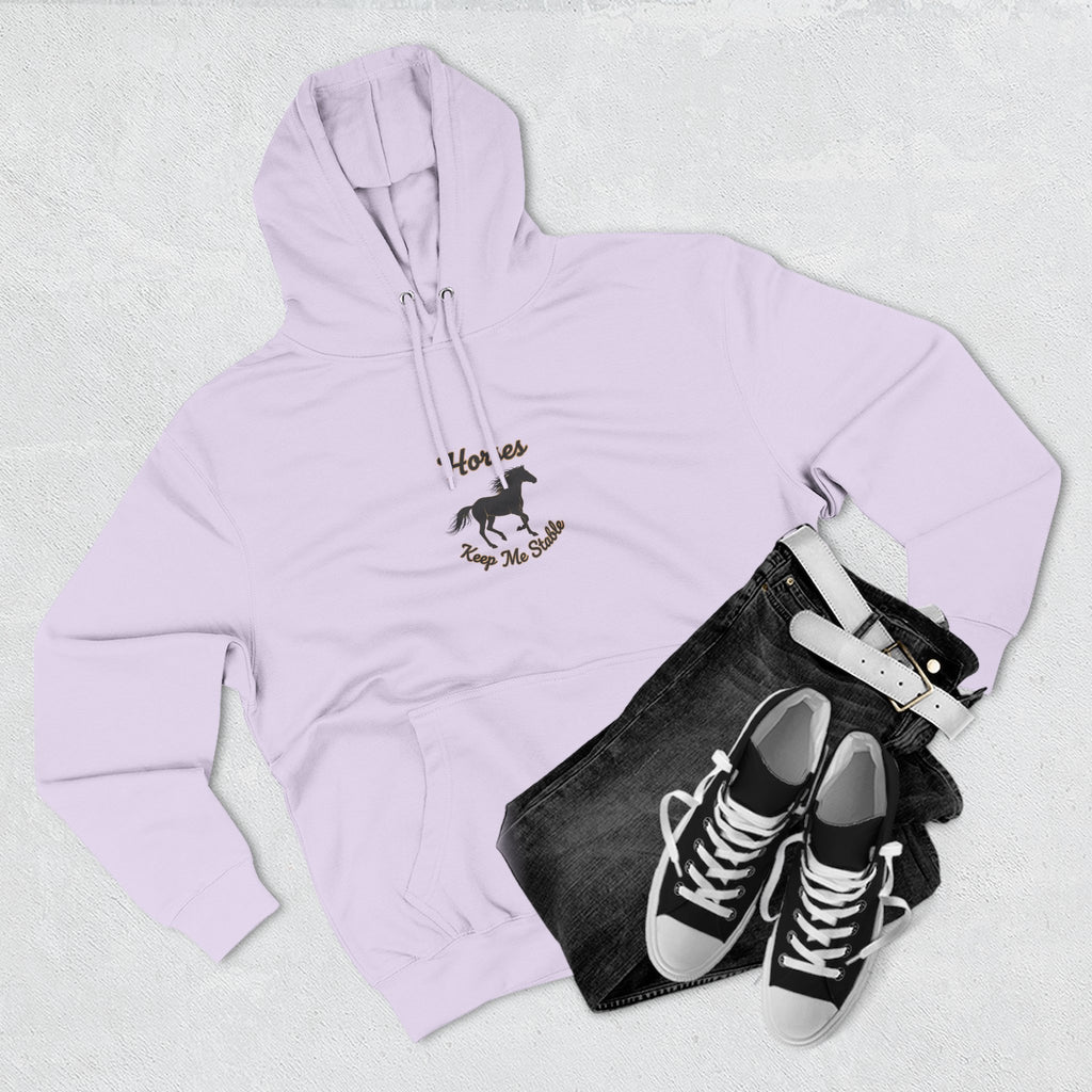 Horse Rescue Hoodie - "Horses Keep Me Stable" Fleece Pullover