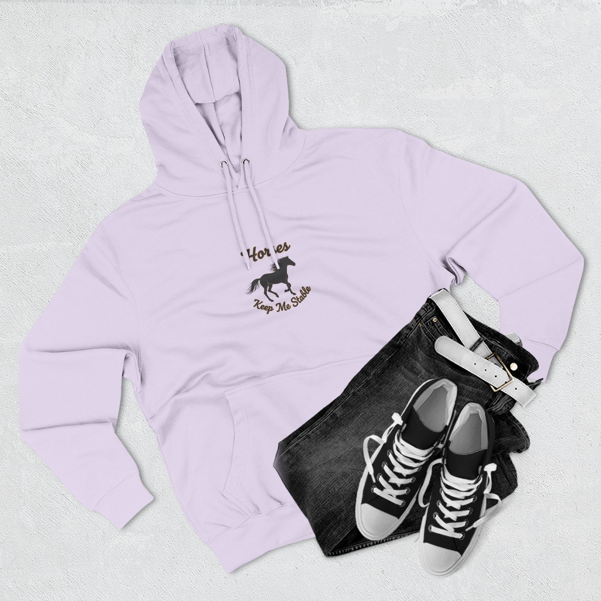 Horse Rescue Hoodie - "Horses Keep Me Stable" Fleece Pullover