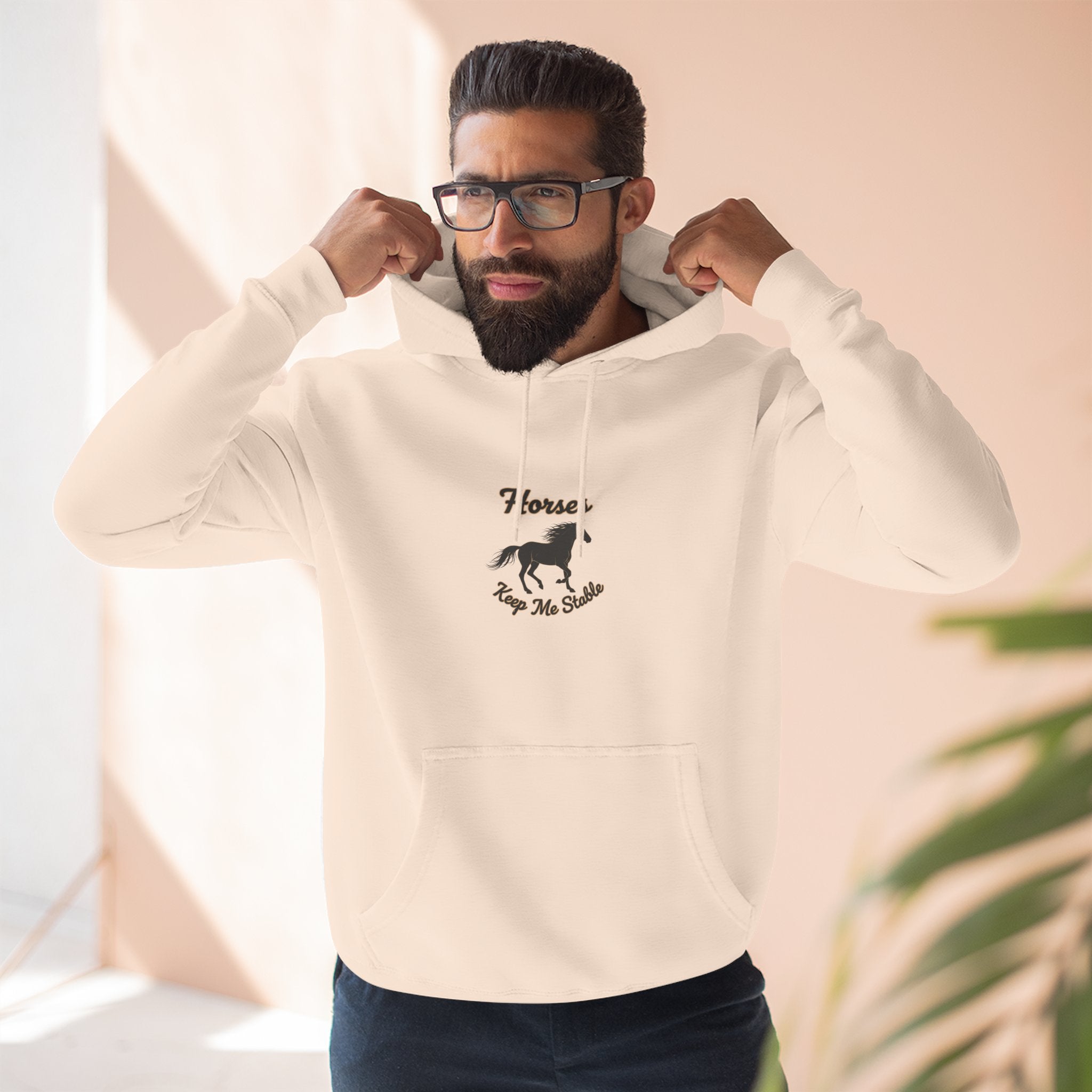 Horse Rescue Hoodie - "Horses Keep Me Stable" Fleece Pullover