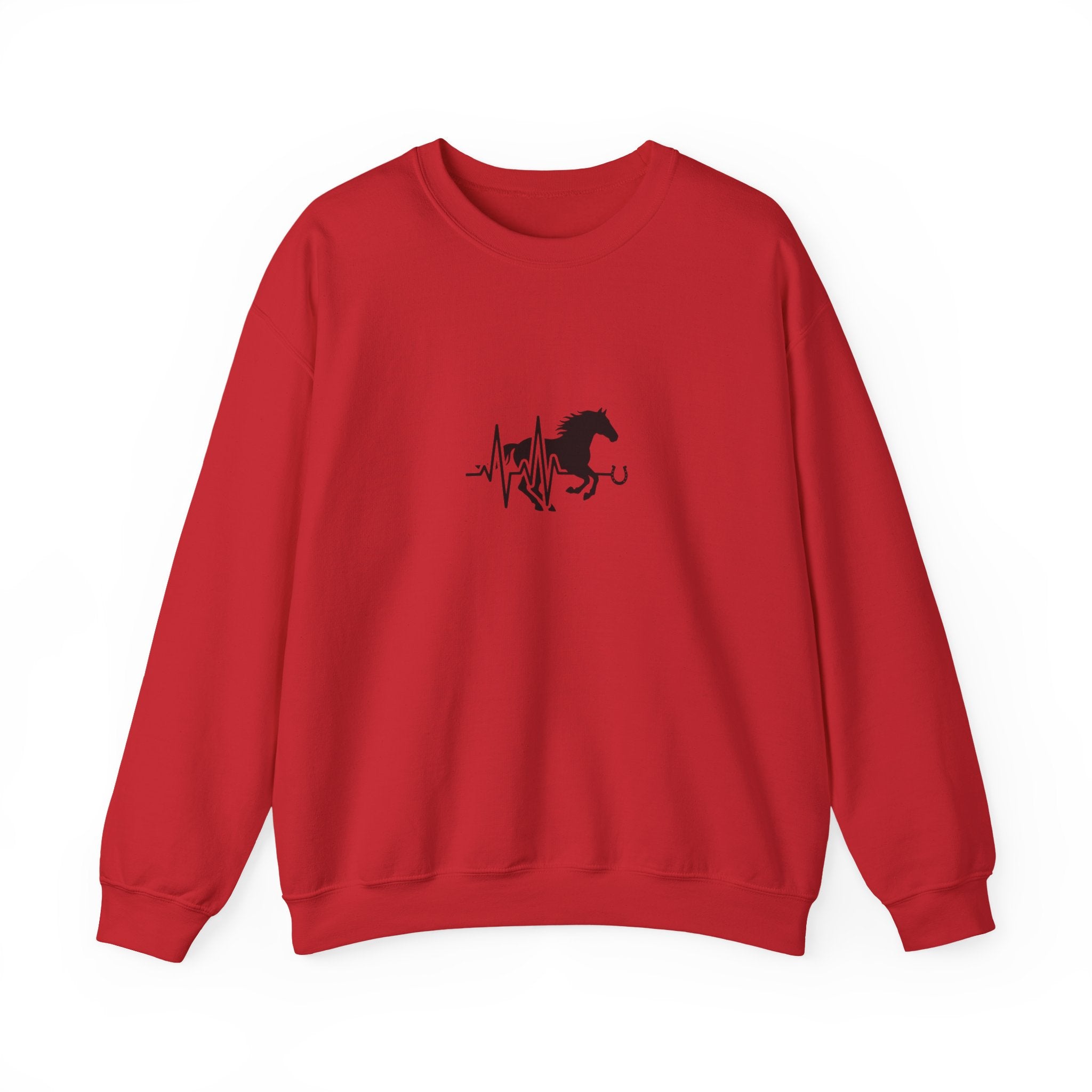 Horse Heartbeat Crewneck Sweatshirt — Equestrian Horse Love Graphic