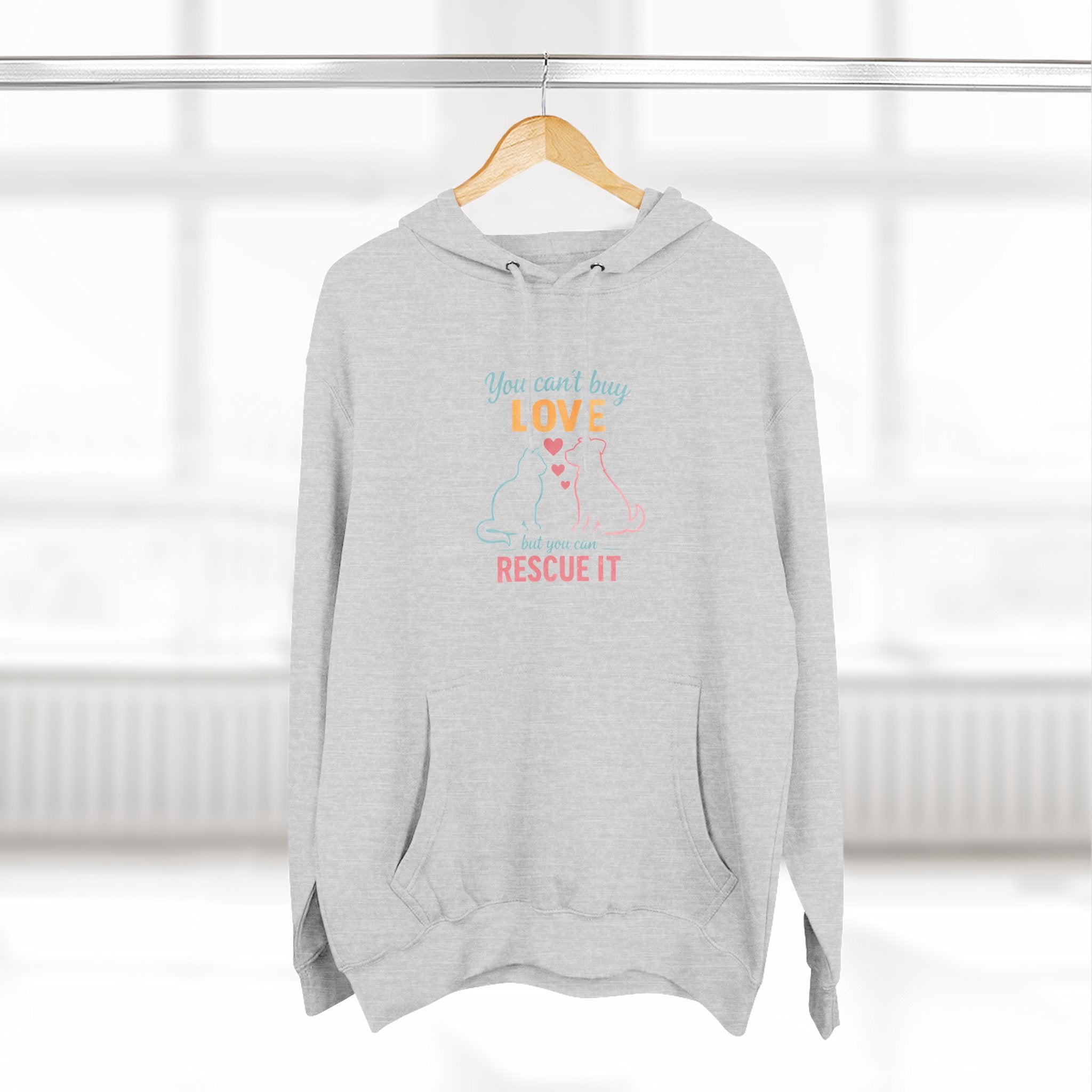 Rescue Love Fleece Hoodie — "You Can't Buy Love But You Can Rescue It"