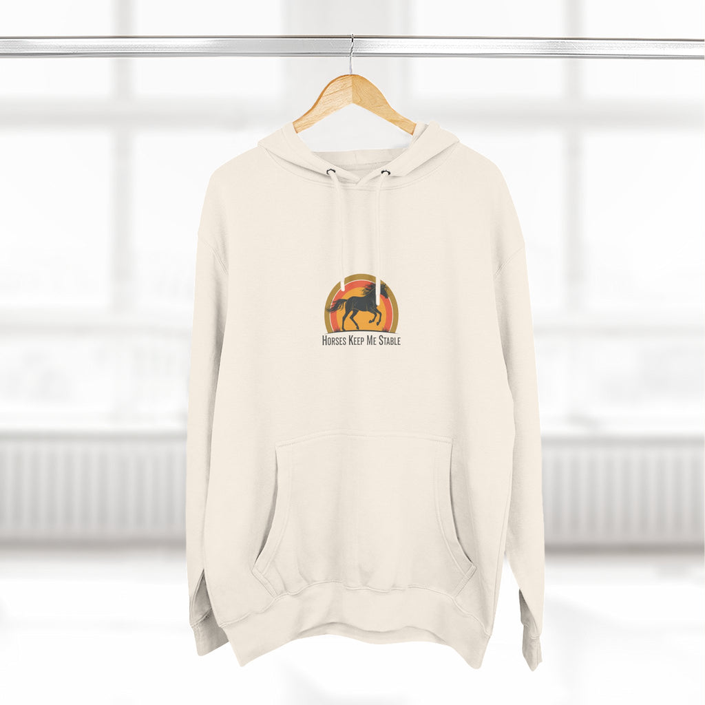 Horse Sunset Hoodie — Retro Equine Graphic Fleece Pullover