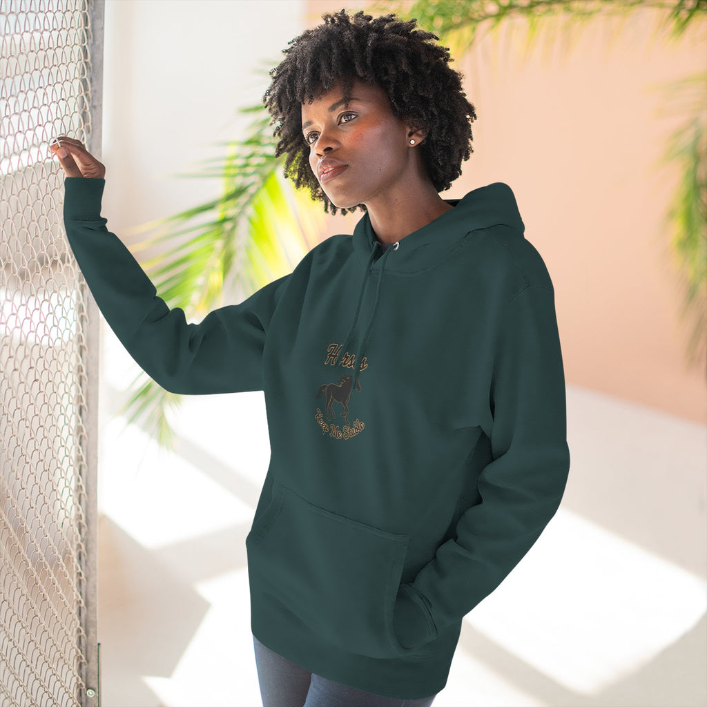 Horse Rescue Hoodie - "Horses Keep Me Stable" Fleece Pullover