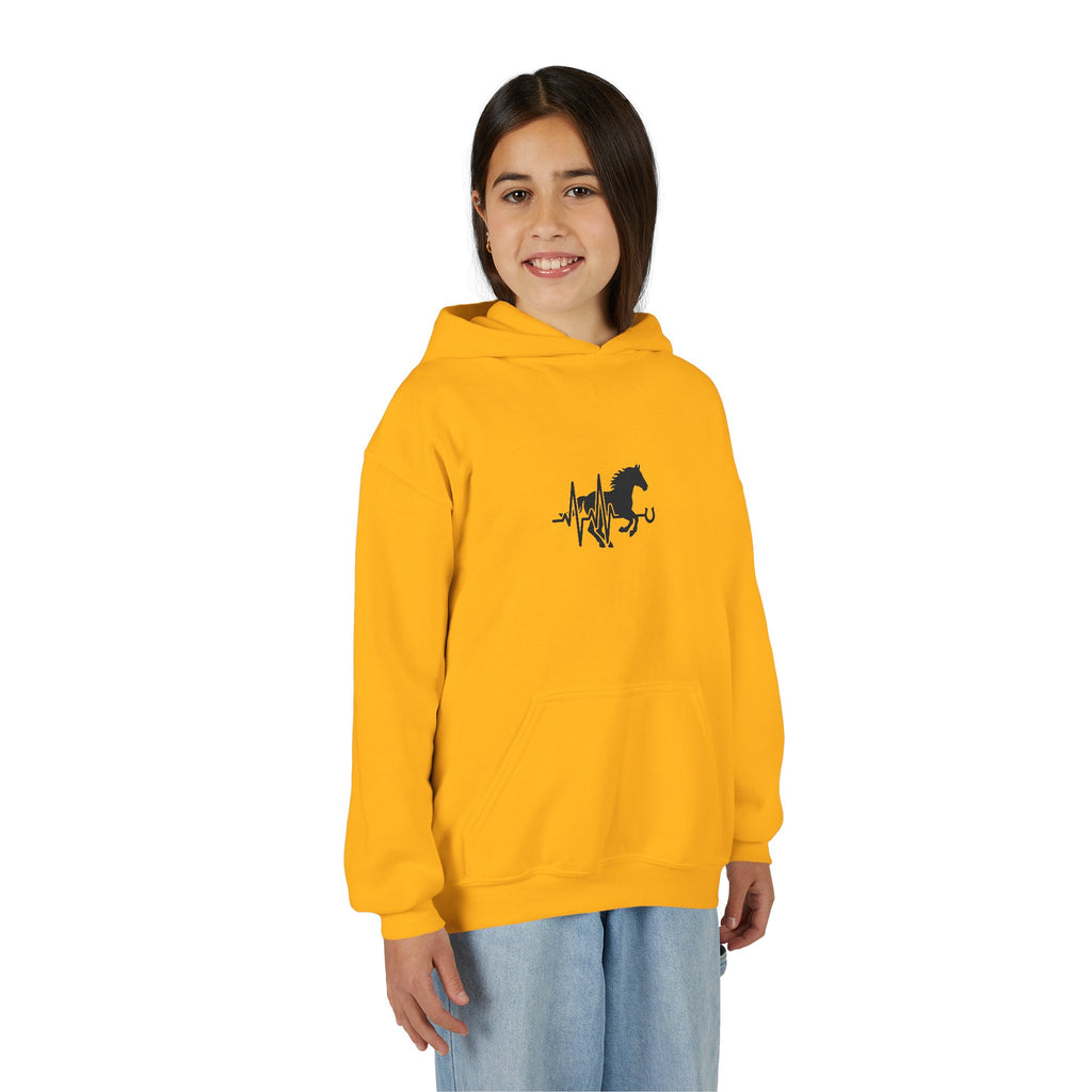Youth Horse Heartbeat Hoodie - Equestrian Kids Pullover