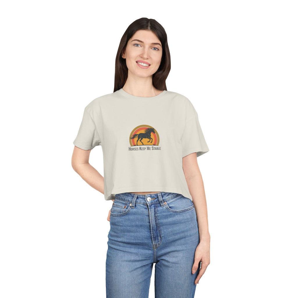 Vintage Sunset Horse- Crop Top Tee