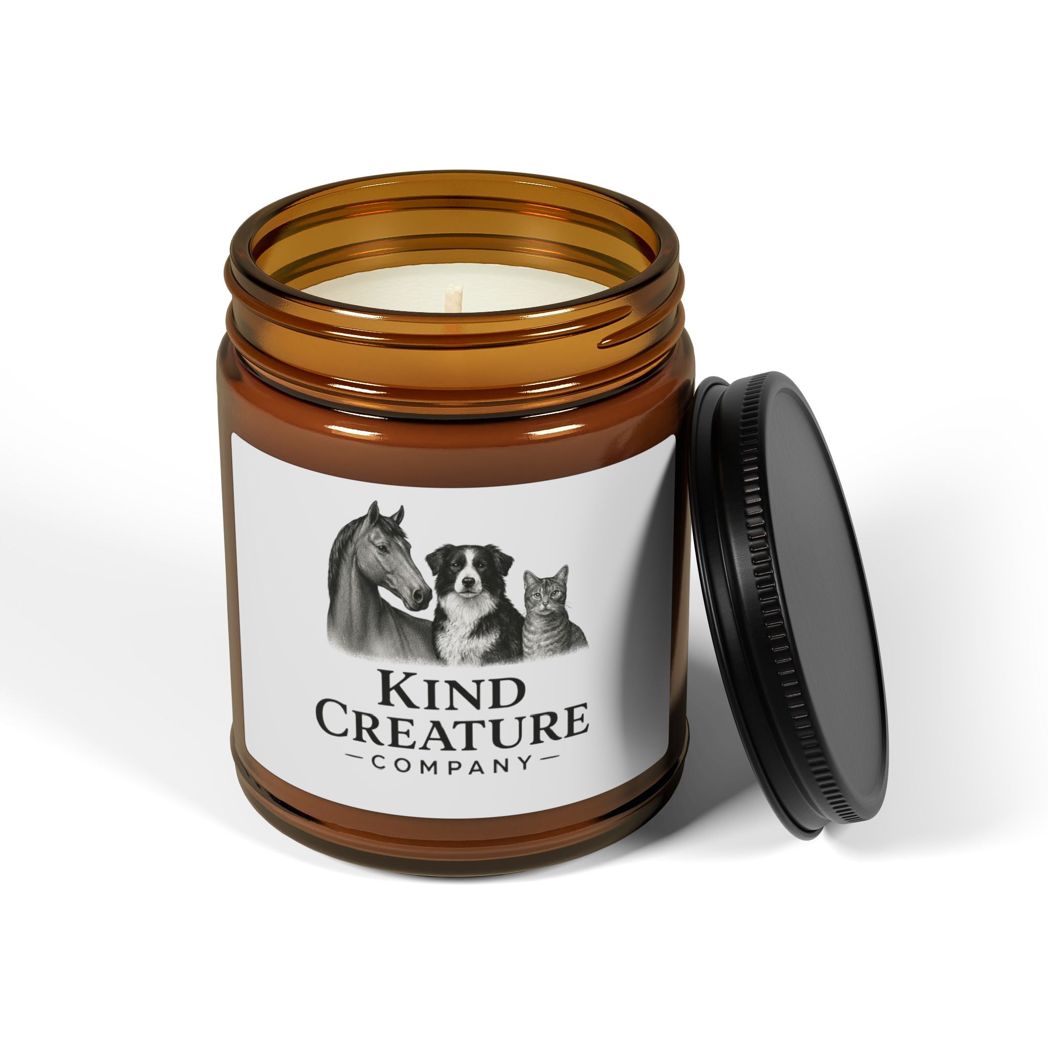 Kind Creature Scented Soy Candle — Amber Jar (Multiple Sizes)