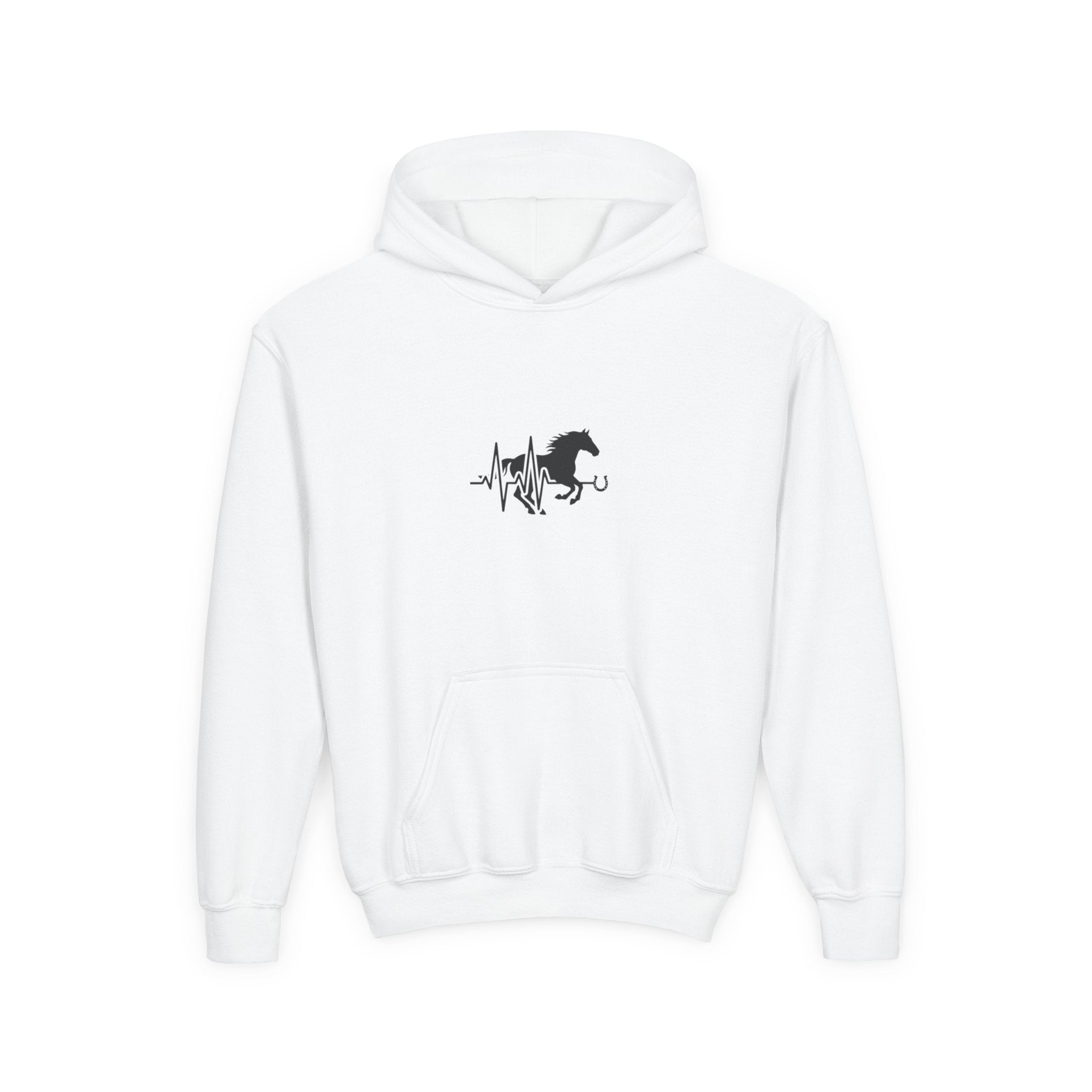 Youth Horse Heartbeat Hoodie - Equestrian Kids Pullover