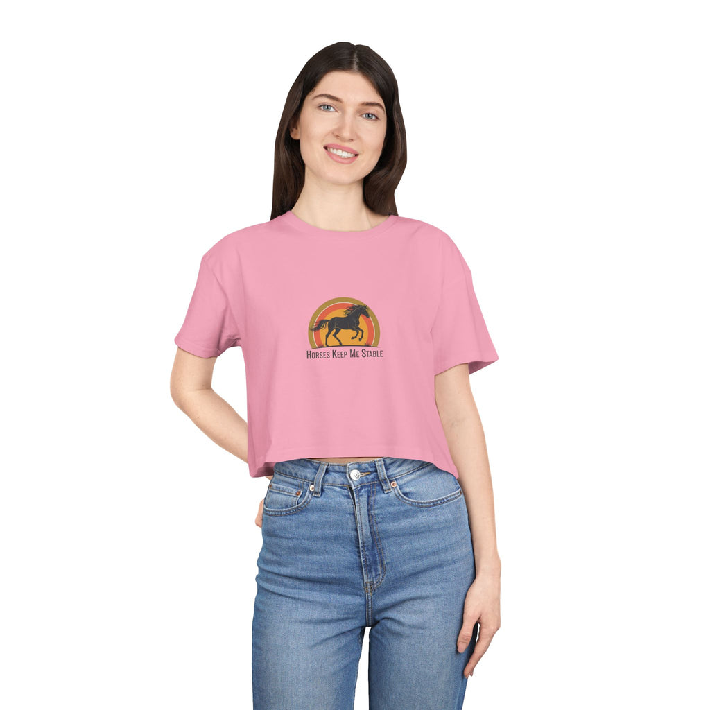 Vintage Sunset Horse- Crop Top Tee