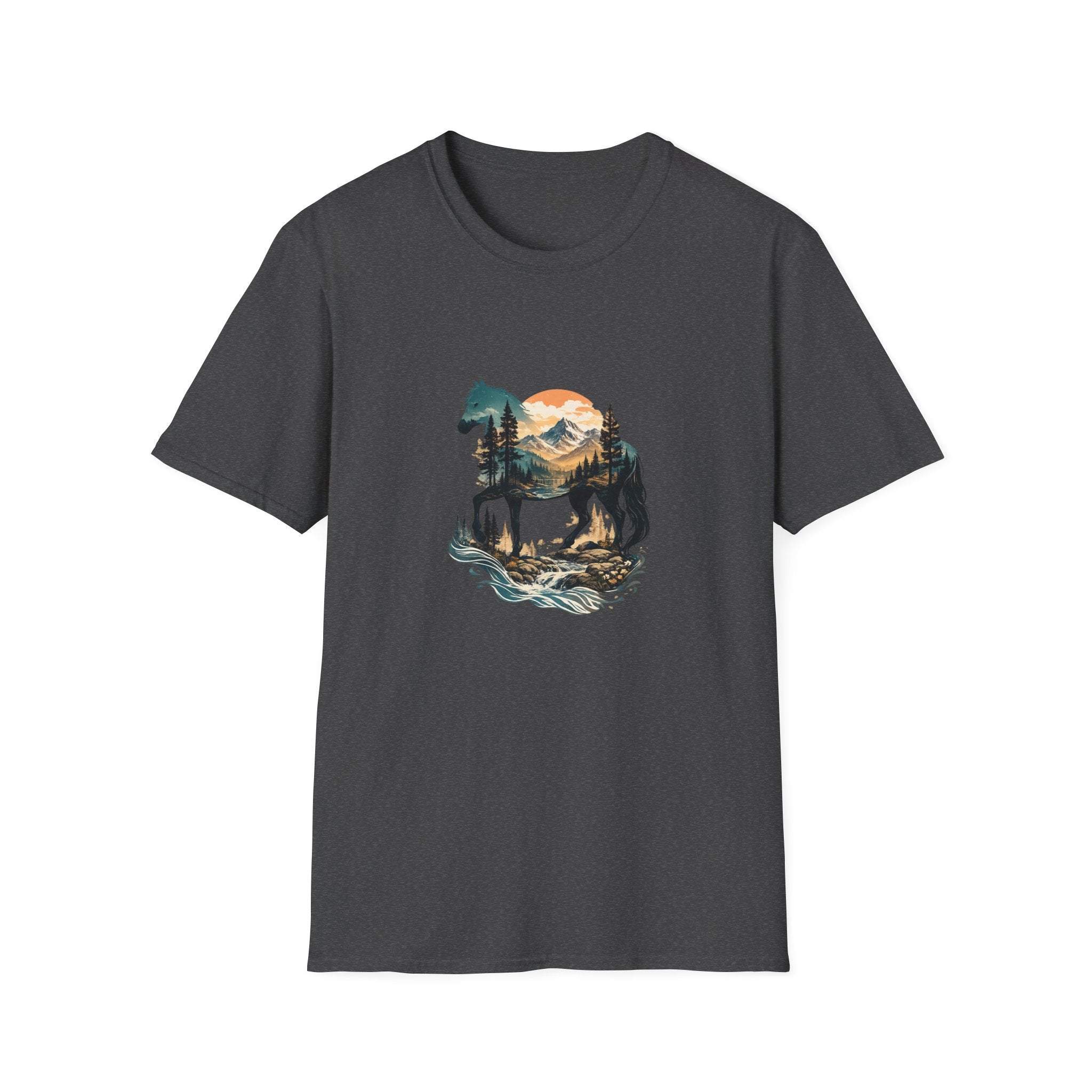 Sunset Mountain Horse T-Shirt — Horse in the Mountains at Sunset Comfy Tee