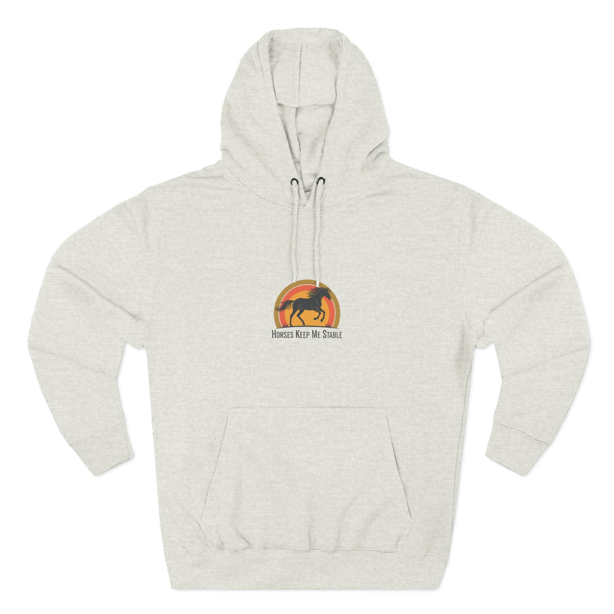 Horse Sunset Hoodie — Retro Equine Graphic Fleece Pullover
