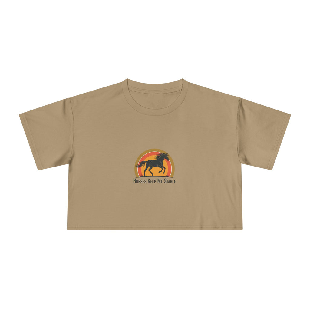 Vintage Sunset Horse- Crop Top Tee