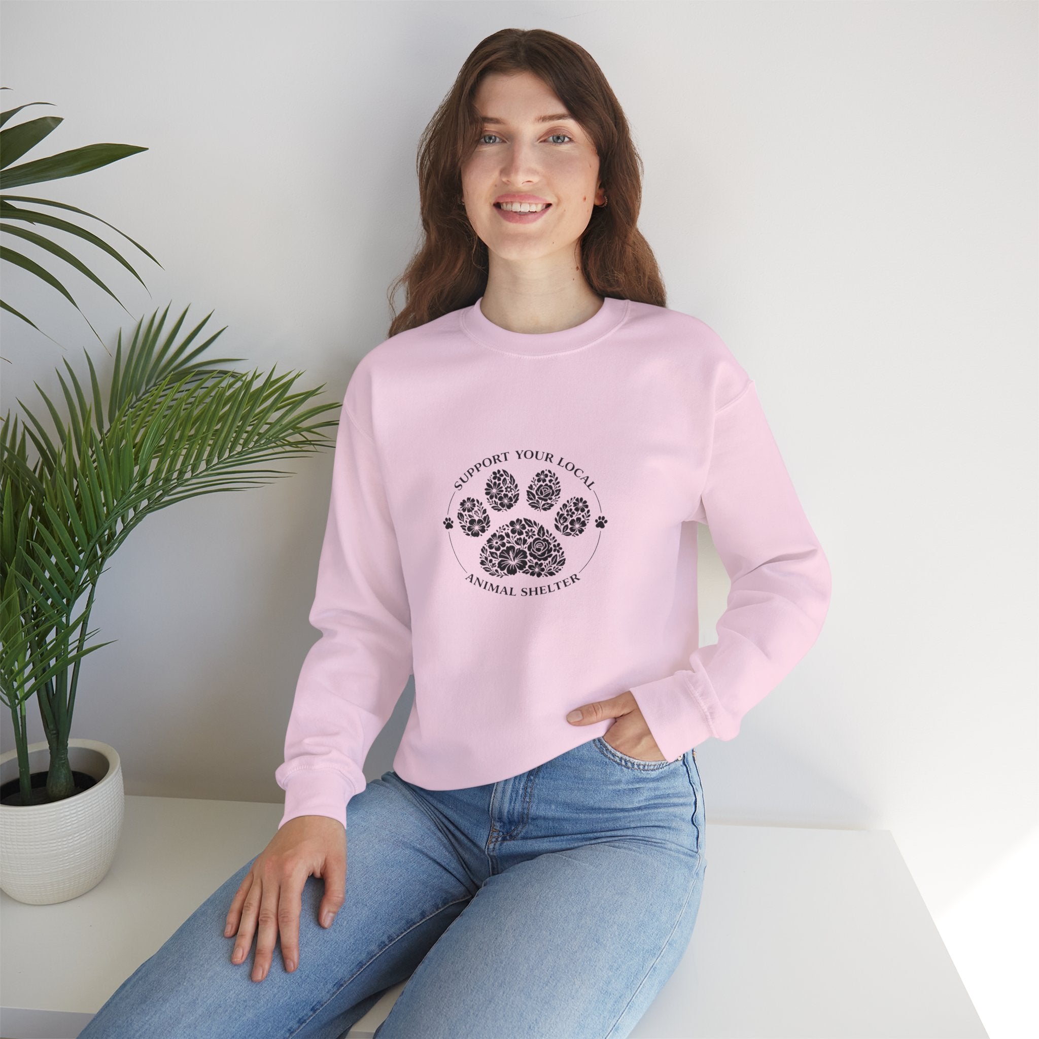 Paw Print Sweatshirt Support your Local Animal Shelter
