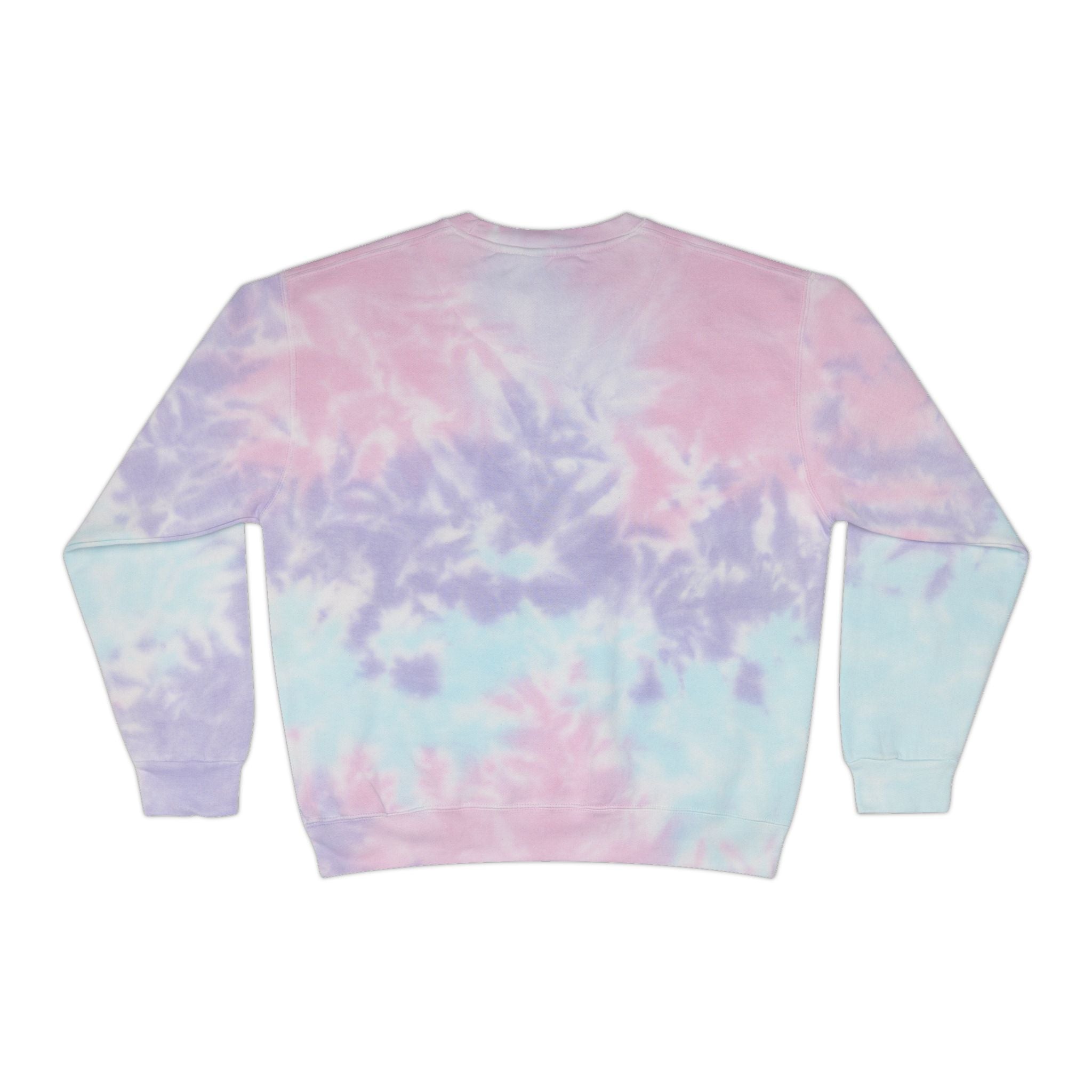 Tie-Dye Sweatshirt — "Coffee Dogs Good Vibes" Light Blue Cozy Pullover