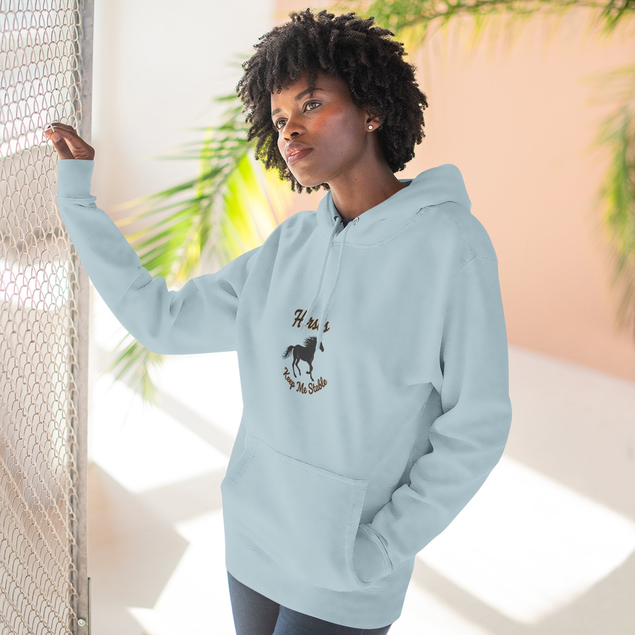 Horse Rescue Hoodie - "Horses Keep Me Stable" Fleece Pullover