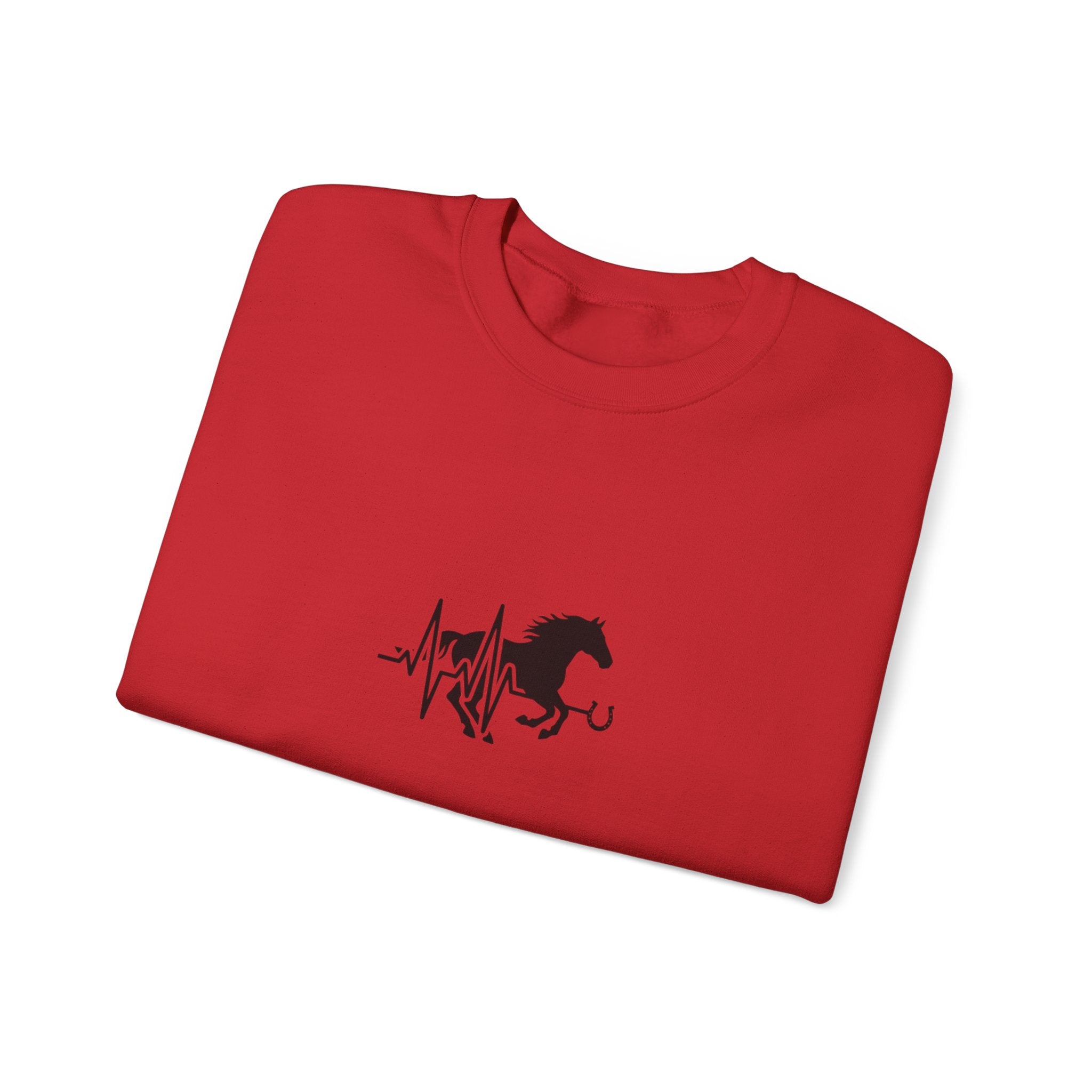 Horse Heartbeat Crewneck Sweatshirt — Equestrian Horse Love Graphic