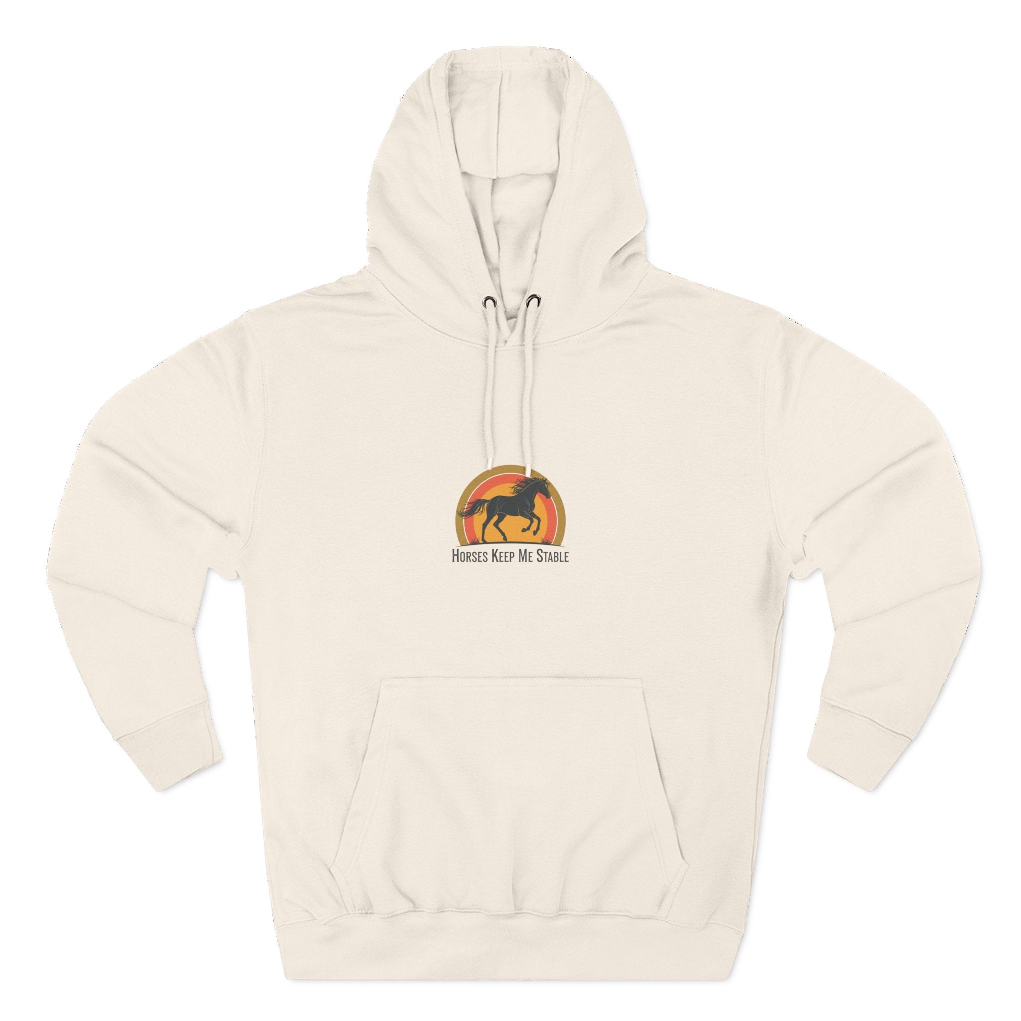 Horse Sunset Hoodie — Retro Equine Graphic Fleece Pullover