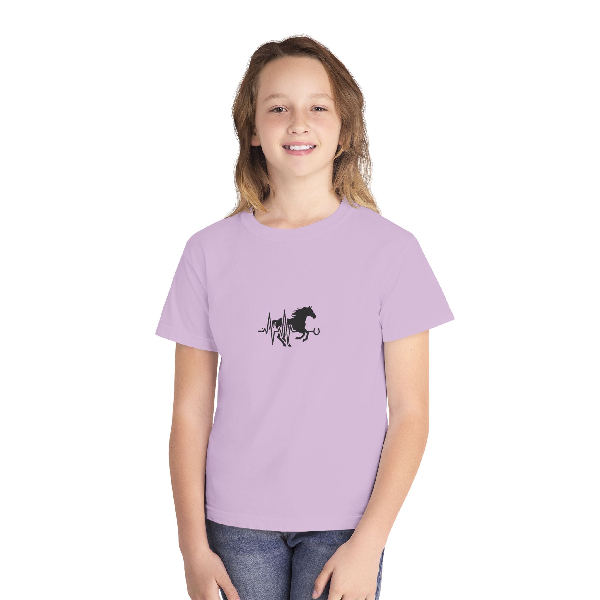 Youth Tee — Horse Heartbeat Silhouette Graphic