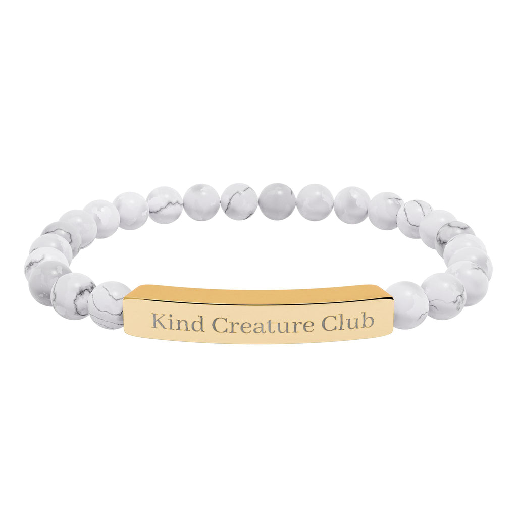Kind Creature Club Bead Bar Bracelet — Custom Stretch Gemstone Bracelet