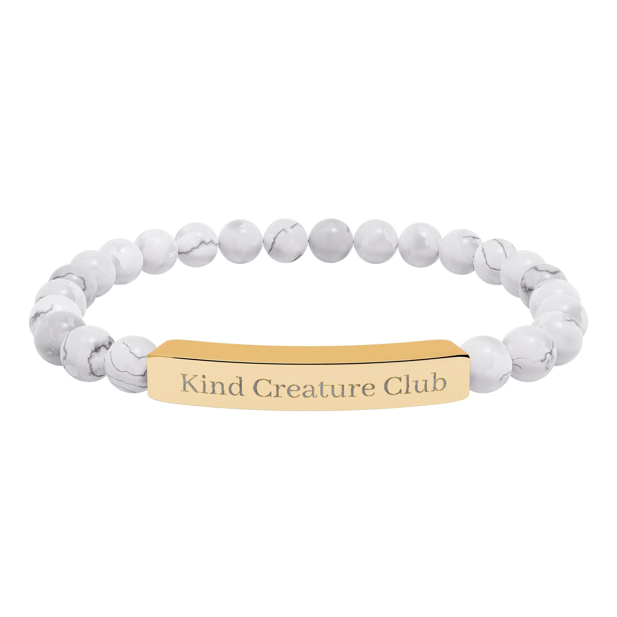 Kind Creature Club Bead Bar Bracelet — Custom Stretch Gemstone Bracelet