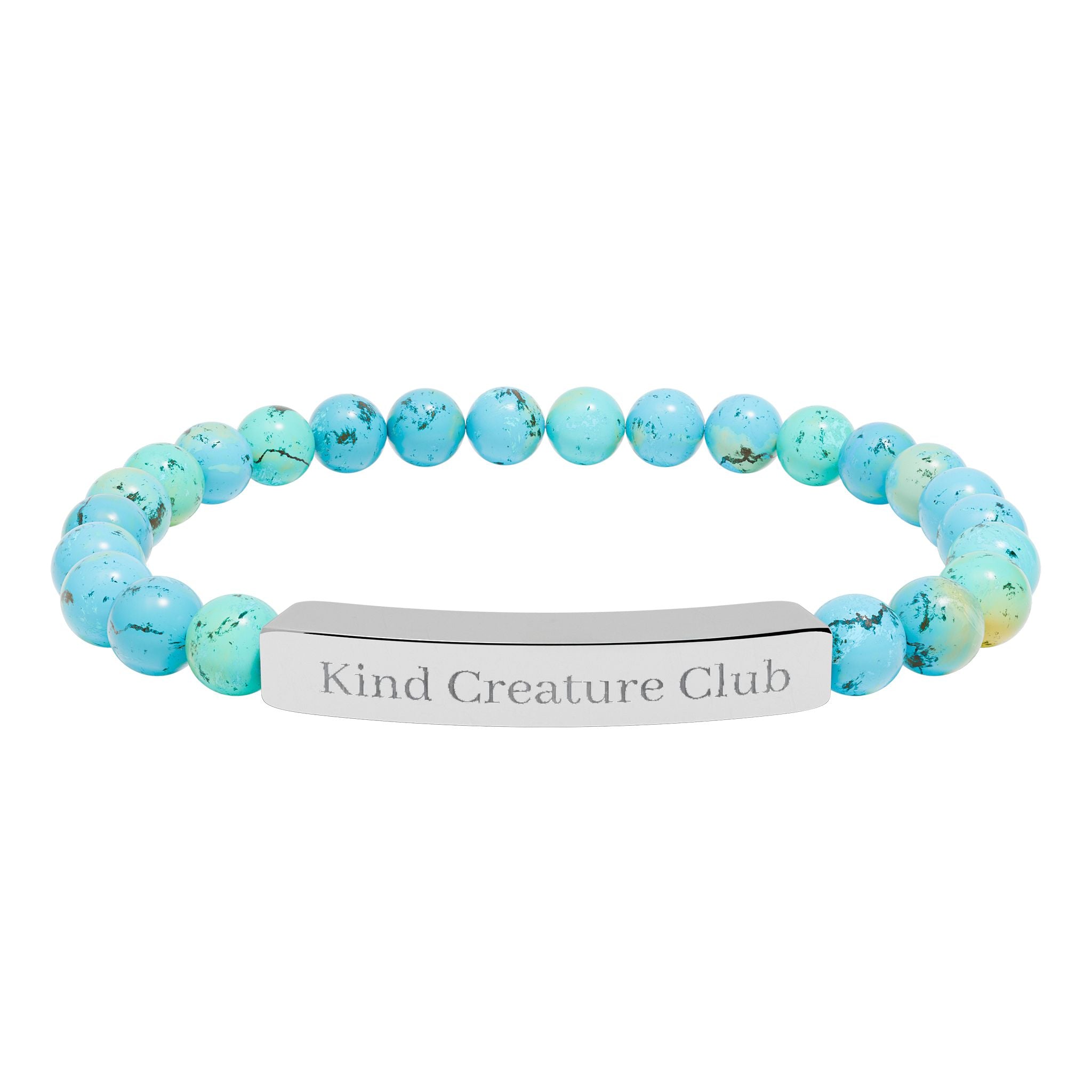 Kind Creature Club Bead Bar Bracelet — Custom Stretch Gemstone Bracelet