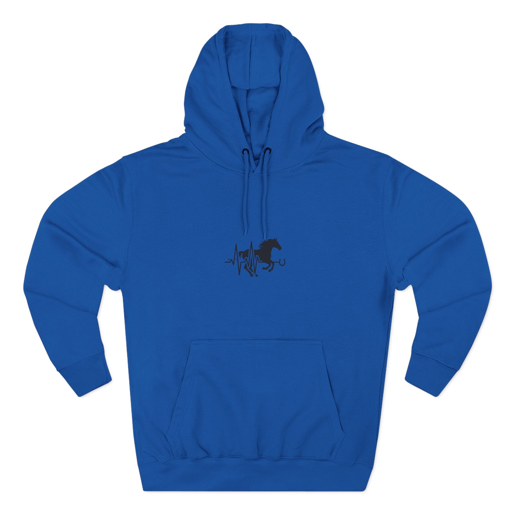 Horse Heartbeat Hoodie — Minimal Equestrian Fleece Pullover