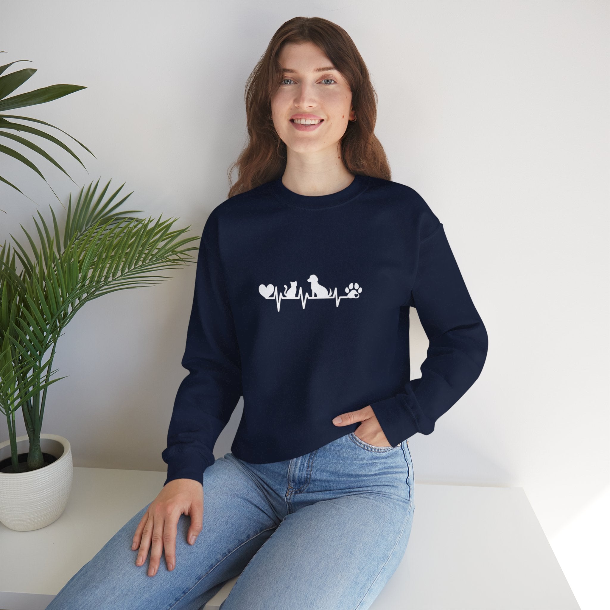 Cat-Dog Heartbeat Sweatshirt