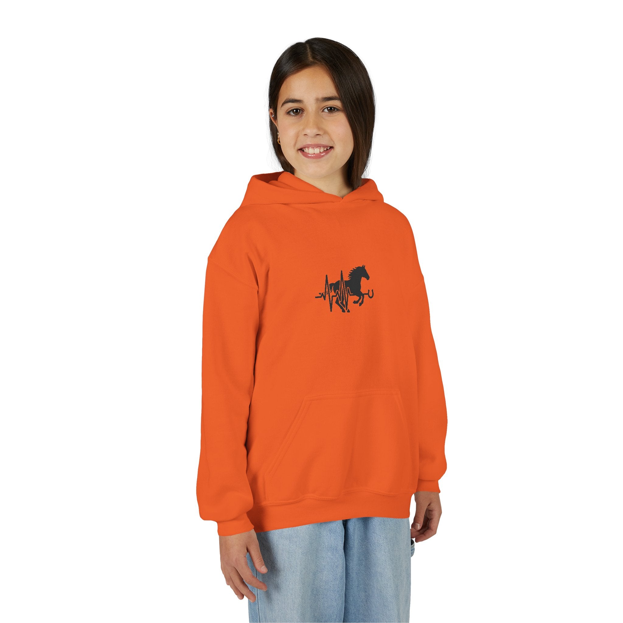 Youth Horse Heartbeat Hoodie - Equestrian Kids Pullover