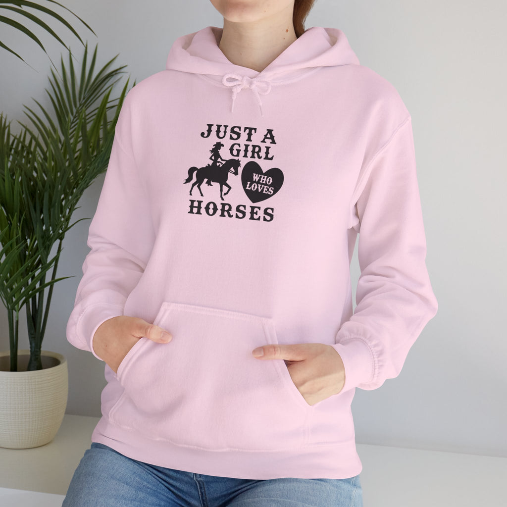 Just a Girl Who Loves Horses Hoodie — Women's Equestrian Sweatshirt
