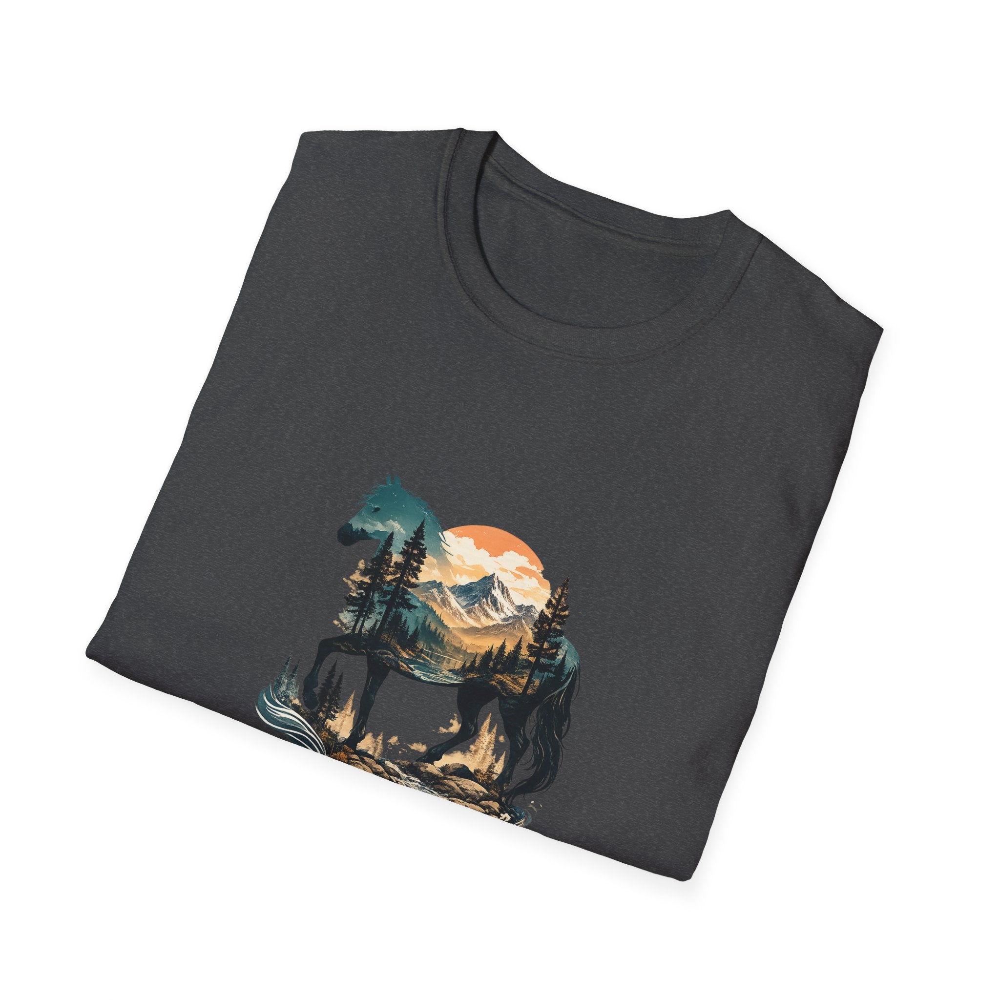 Sunset Mountain Horse T-Shirt — Horse in the Mountains at Sunset Comfy Tee
