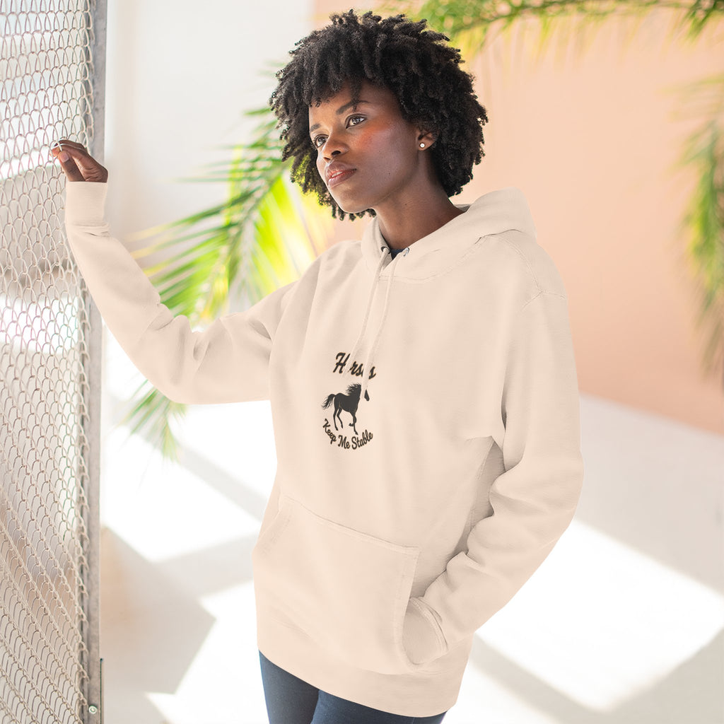 Horse Rescue Hoodie - "Horses Keep Me Stable" Fleece Pullover